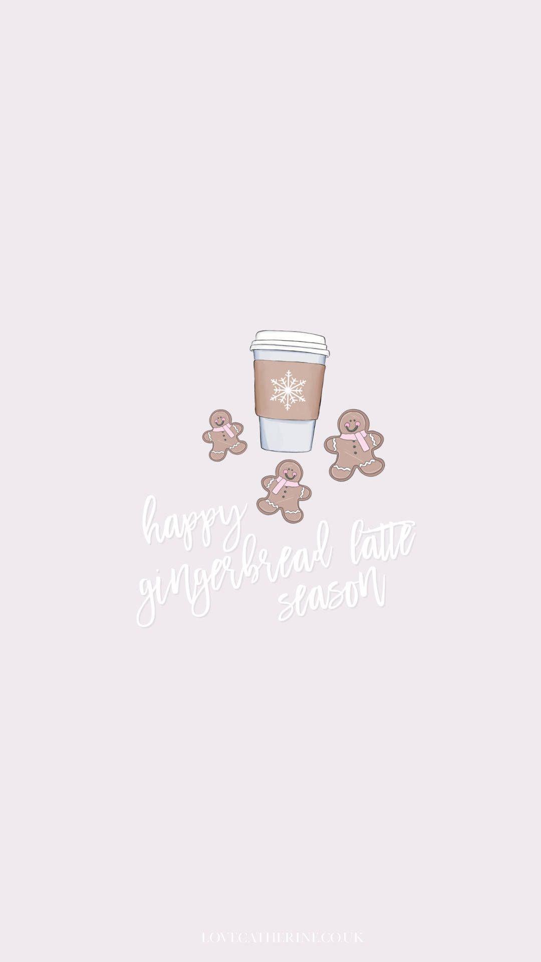 Kawaii Christmas, gingerbread men, lavender background, Full HD Phone Wallpaper