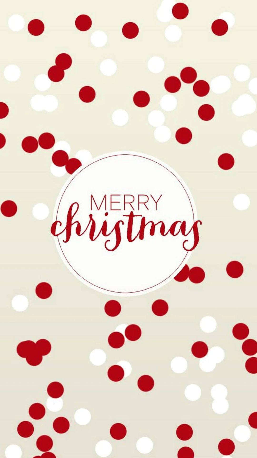 Kawaii Christmas, beige, red polka dots, Full HD Phone Wallpaper