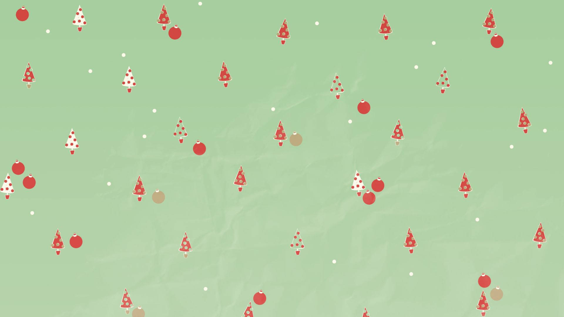 mint green, textured background, tiny red and white patterned Christmas trees, Full HD Desktop Wallpaper
