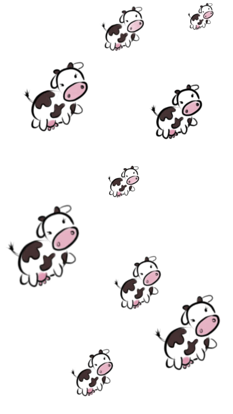 Kawaii Cow, pink noses, black spots, HD Phone Wallpaper