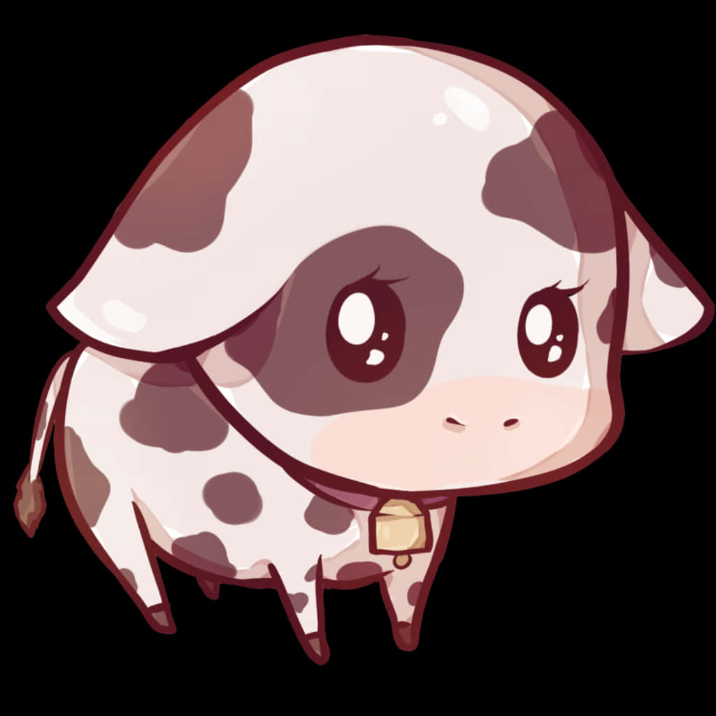 kawaii cow, cartoon cow, big eyes, SD Desktop Wallpaper