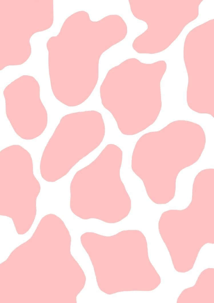 kawaii cow, soft pink giraffe spot pattern, white background, SD Phone Wallpaper