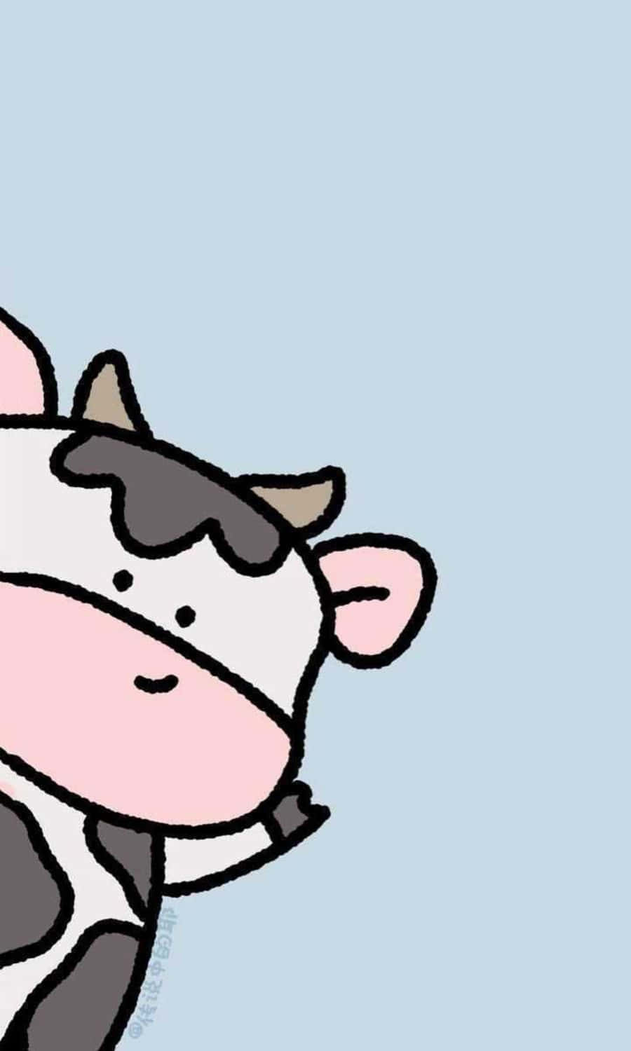 kawaii cute cow, pink cheeks, black spots, HD Phone Wallpaper