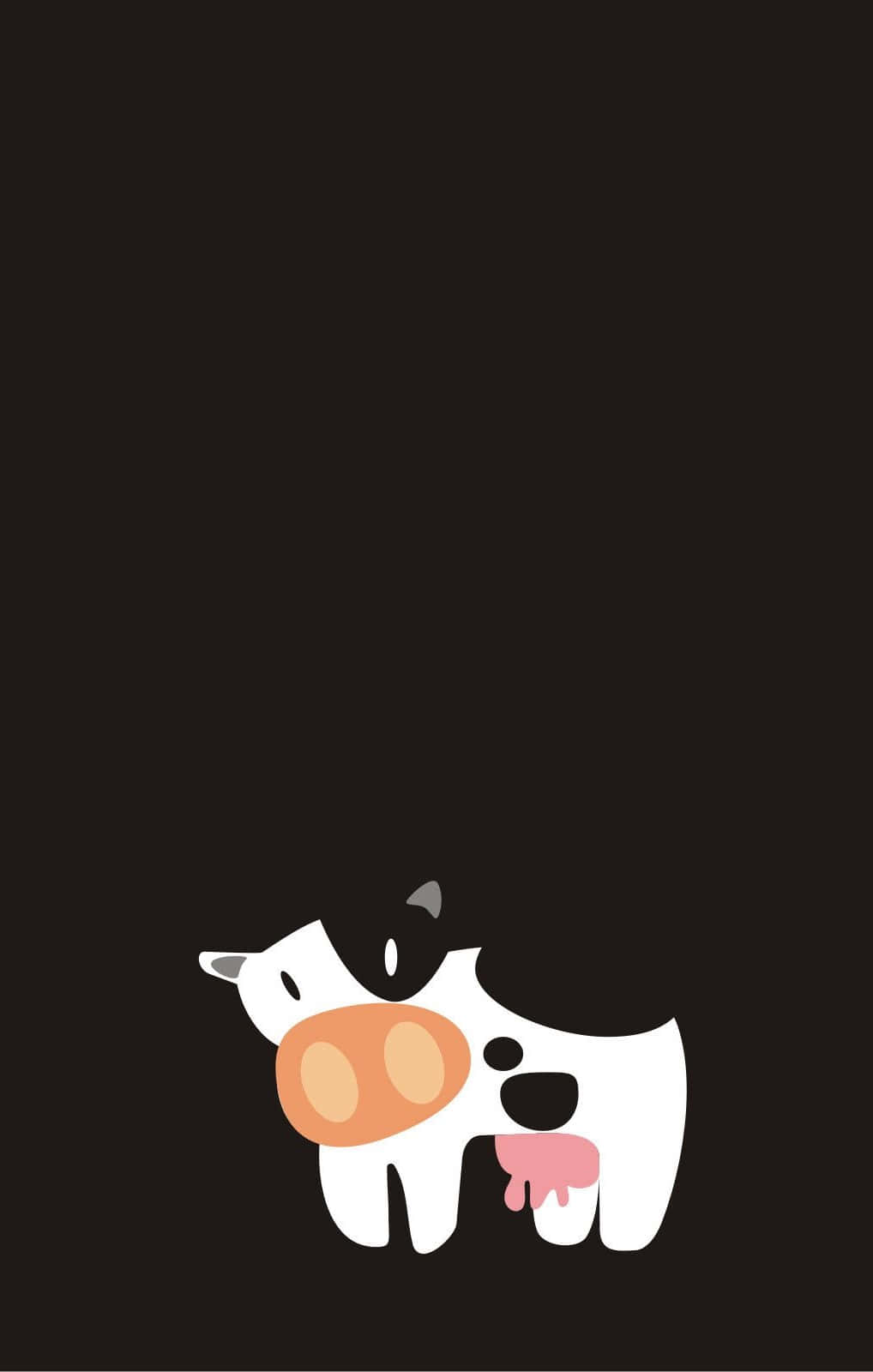 kawaii cute cow, pink udder, orange nose, HD Phone Wallpaper