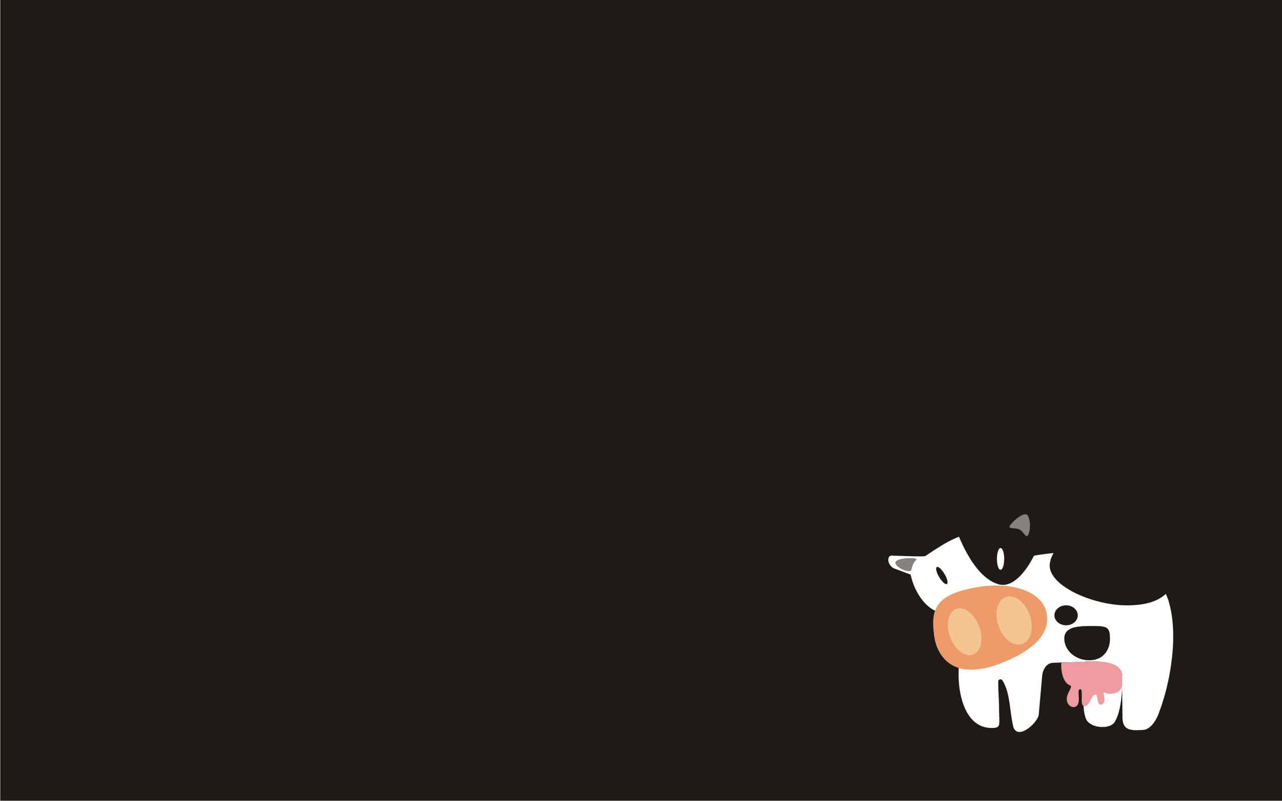 kawaii cute cow, pink tongue, orange nose, 2K Desktop Wallpaper