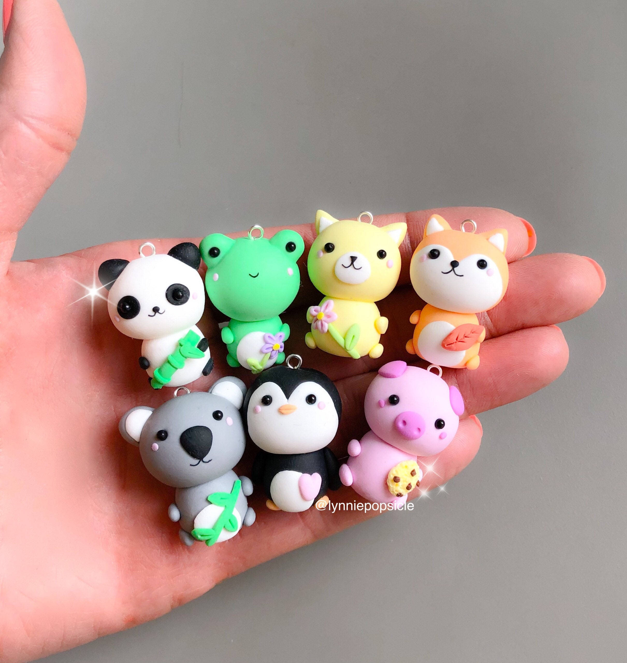 kawaii cute animals, panda frog, cat, 2K Phone Wallpaper