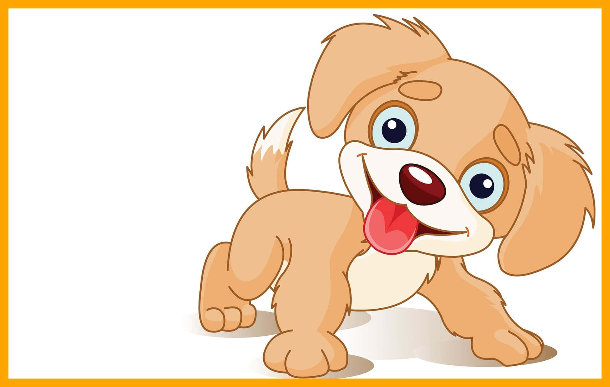 kawaii dog, big blue eyes, pink tongue, Full HD Desktop Wallpaper