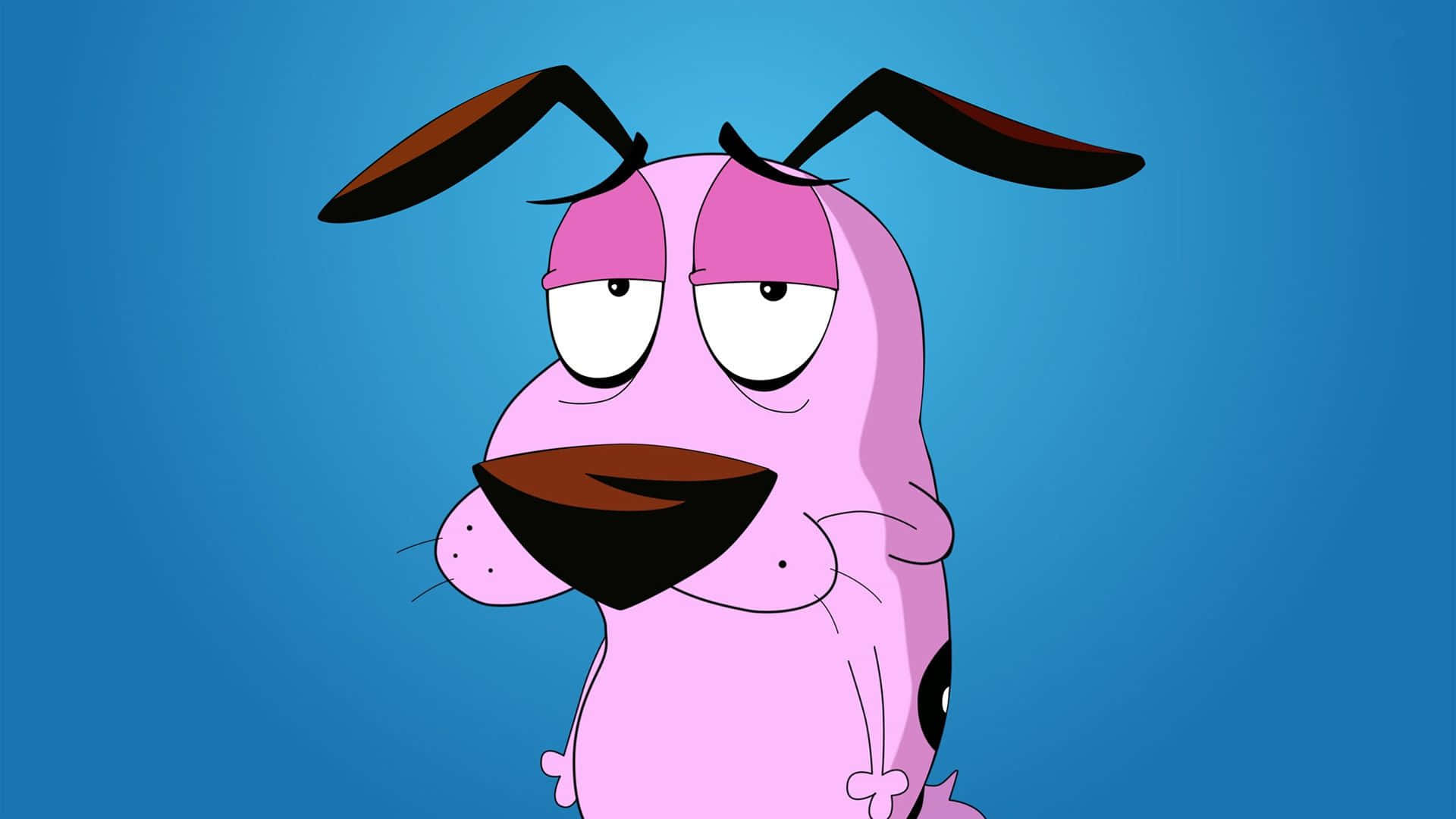 kawaii dog, pink cartoon dog, droopy eyes, Full HD Desktop Wallpaper