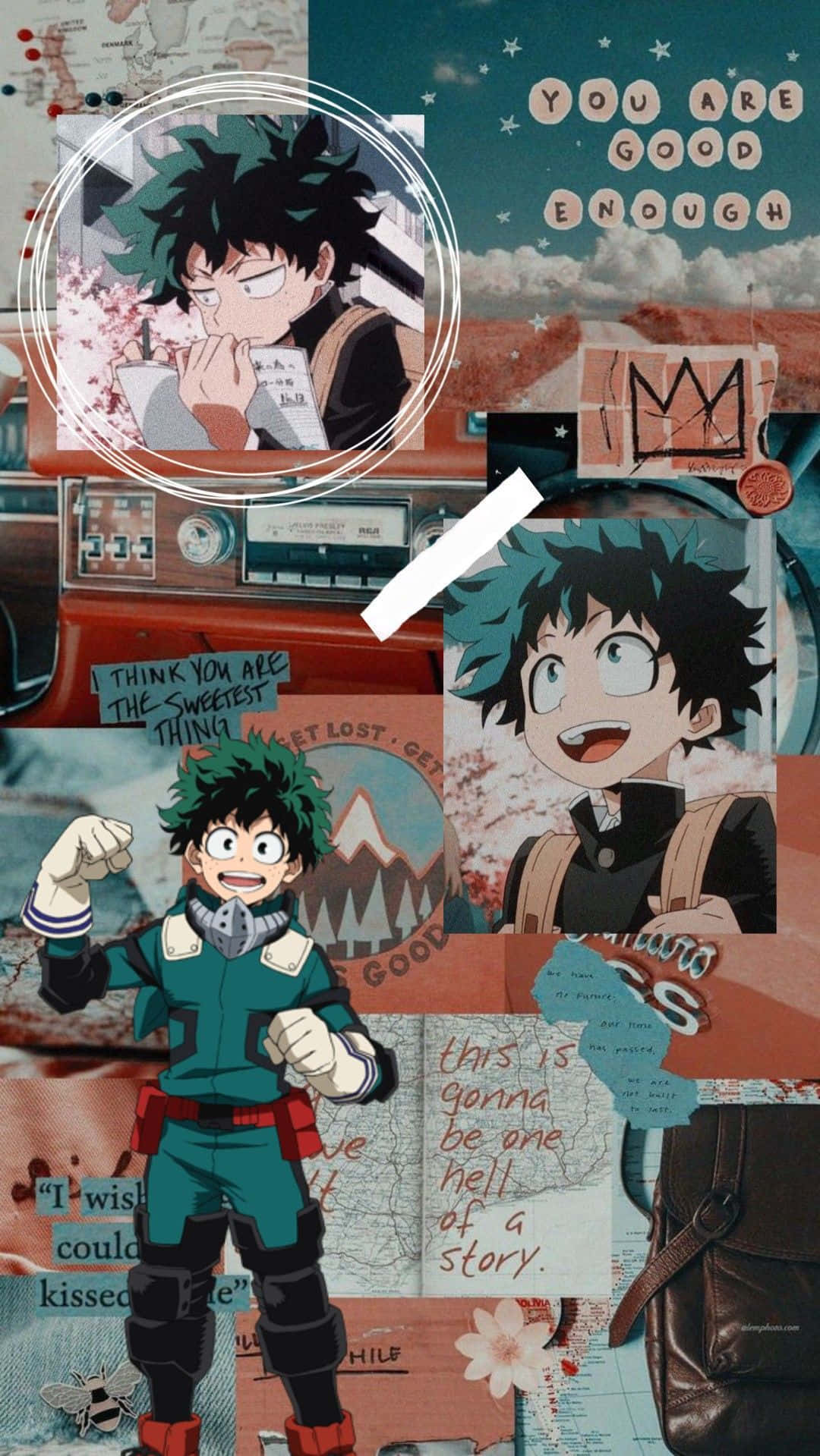 kawaii deku, green-haired hero, motivational quotes, HD Phone Wallpaper