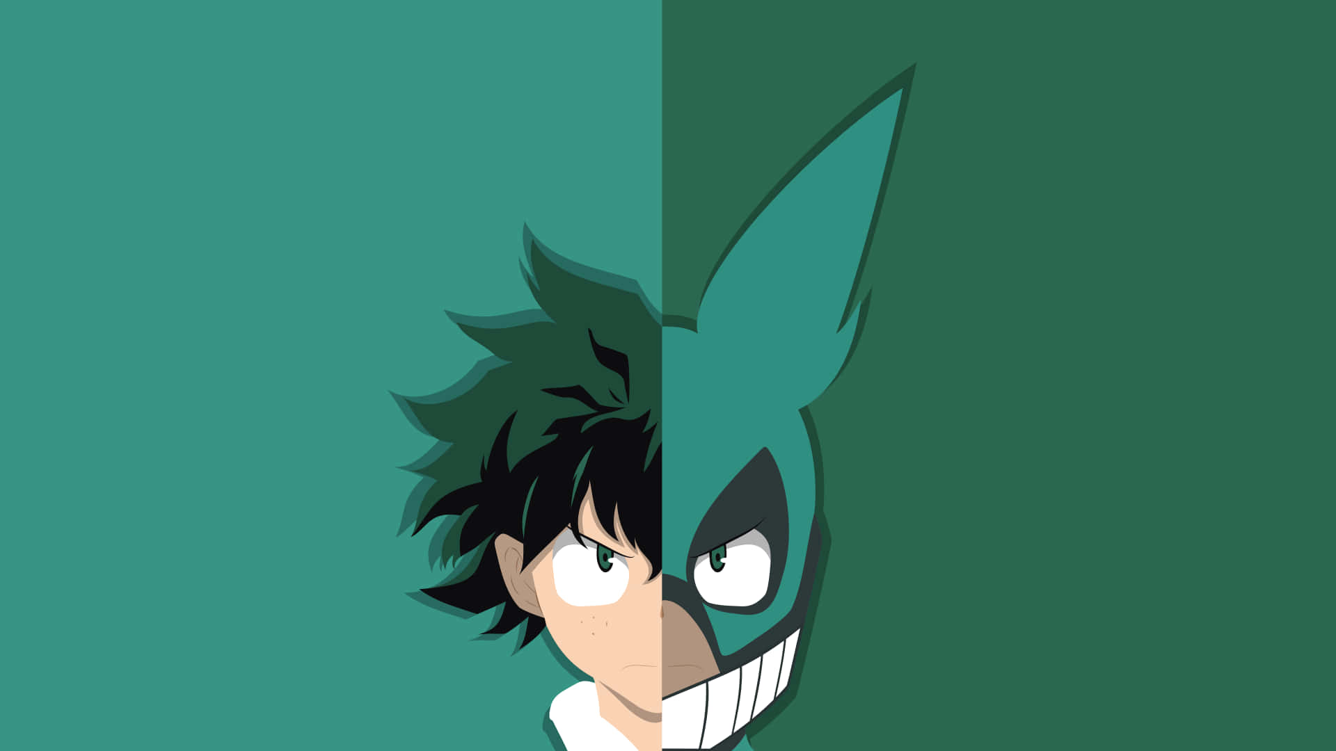 Kawaii Deku, teal backgrounds, anime character, Full HD Desktop Wallpaper