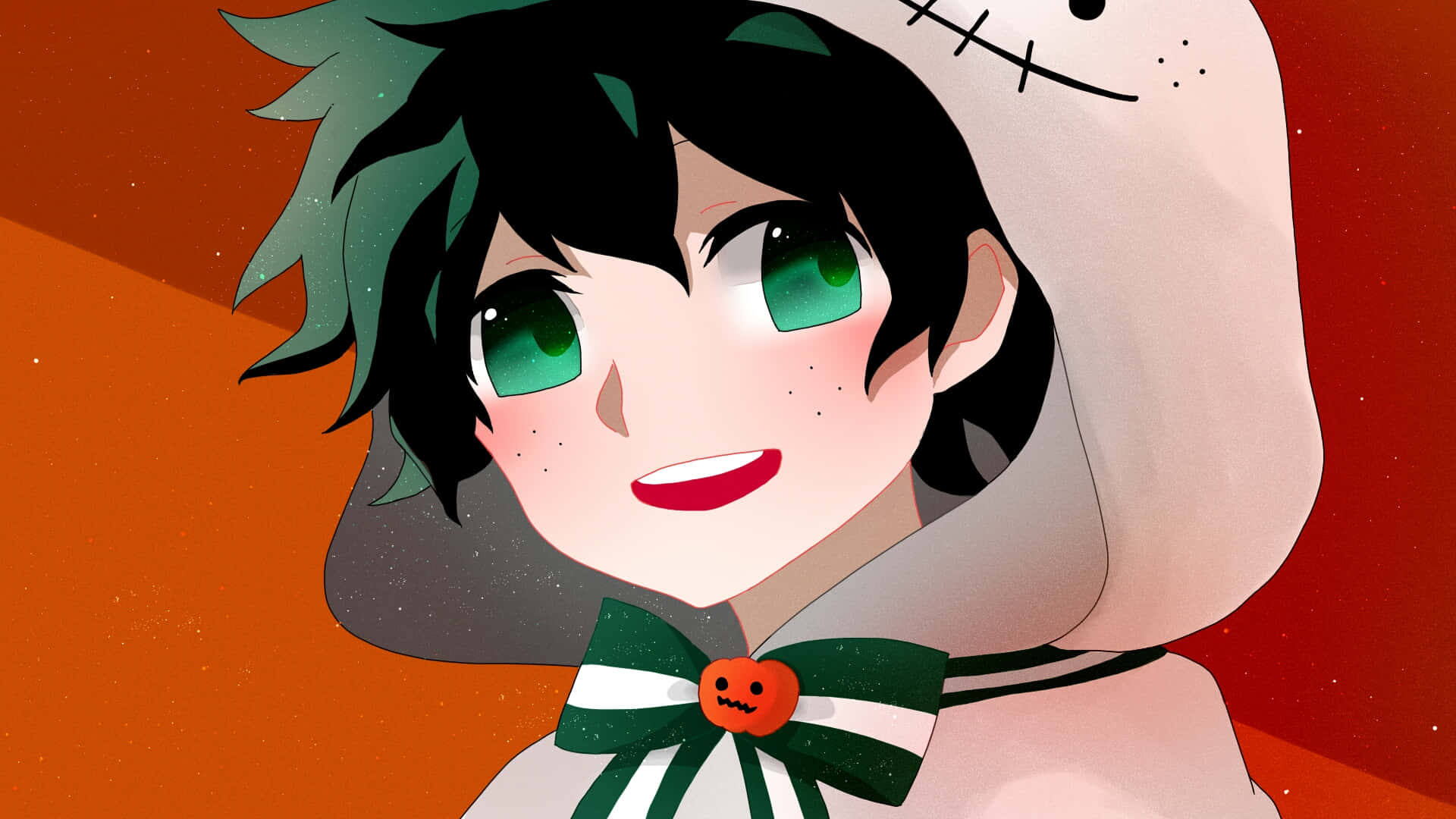 Kawaii Deku, green eyes, black hair, Full HD Desktop Wallpaper