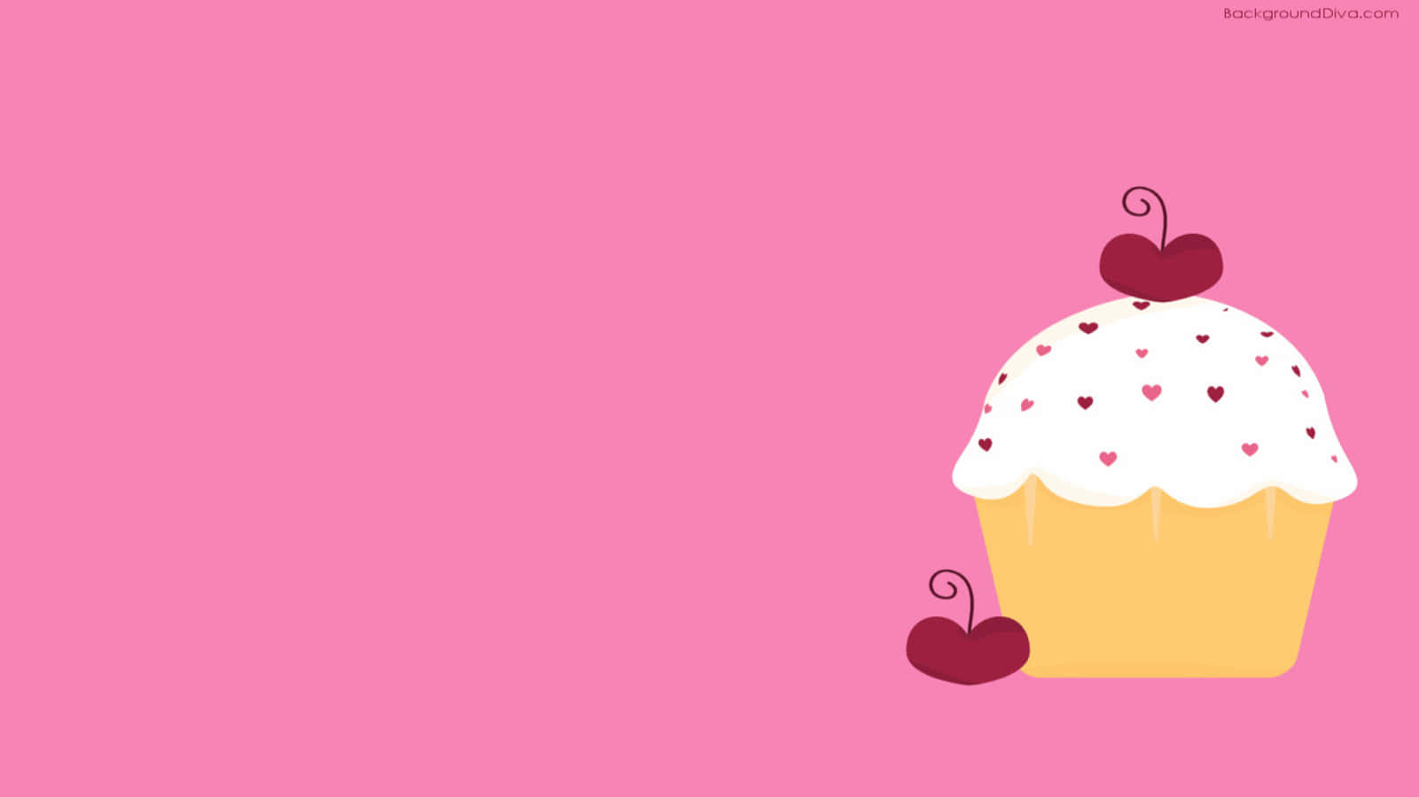 kawaii dessert, cupcake, white frosting, HD Desktop Wallpaper