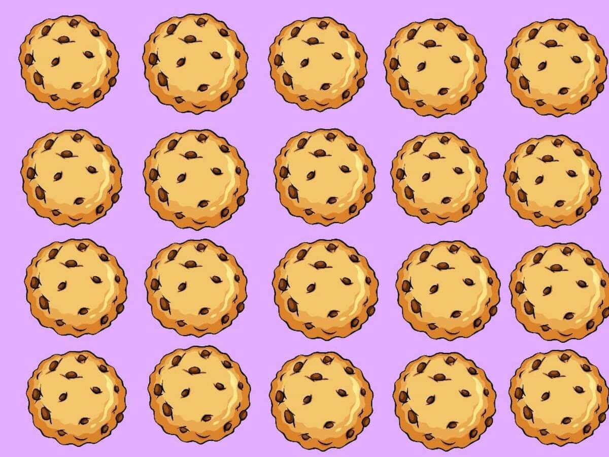 kawaii dessert, chocolate chip cookies, lavender background, SD Desktop Wallpaper