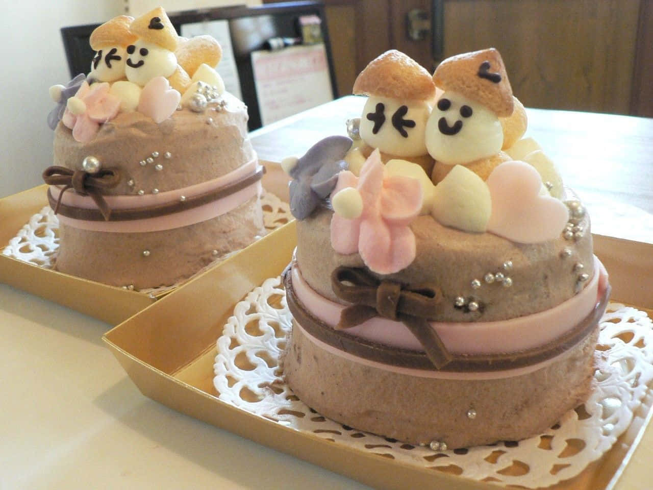 kawaii dessert, 1280 x 960 wallpaper, smiling marshmallow figures, HD Desktop Wallpaper