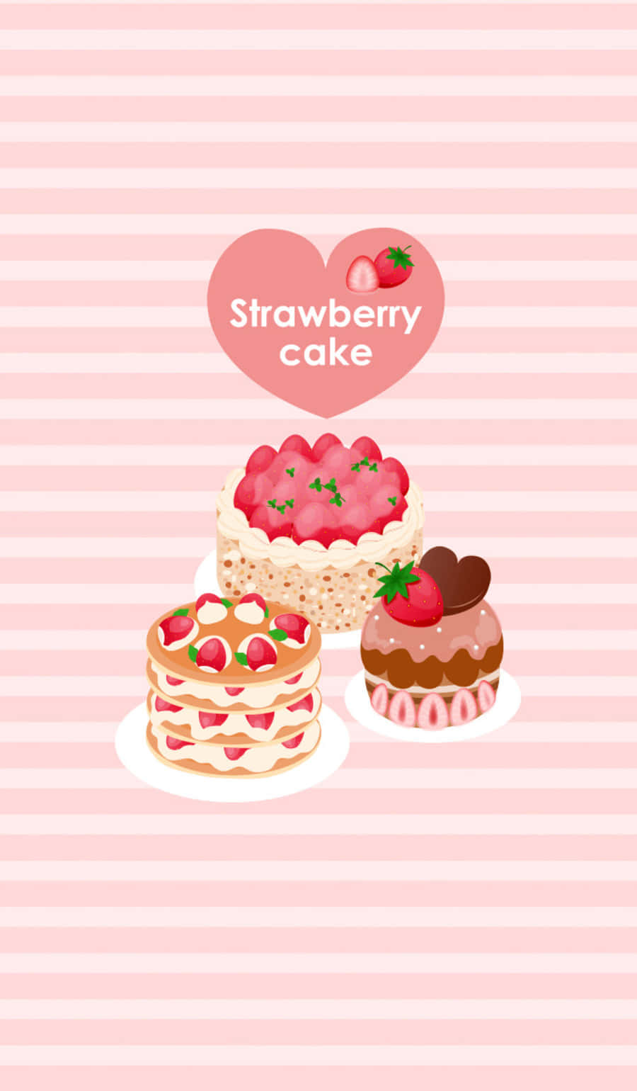 kawaii dessert, strawberry cakes, white plates, HD Phone Wallpaper
