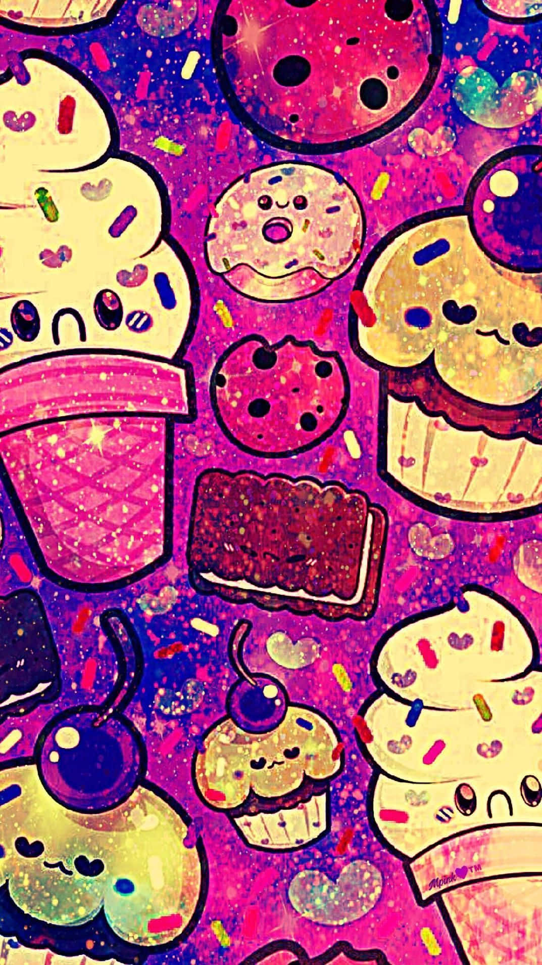 kawaii dessert, cupcakes, ice cream, HD Phone Wallpaper