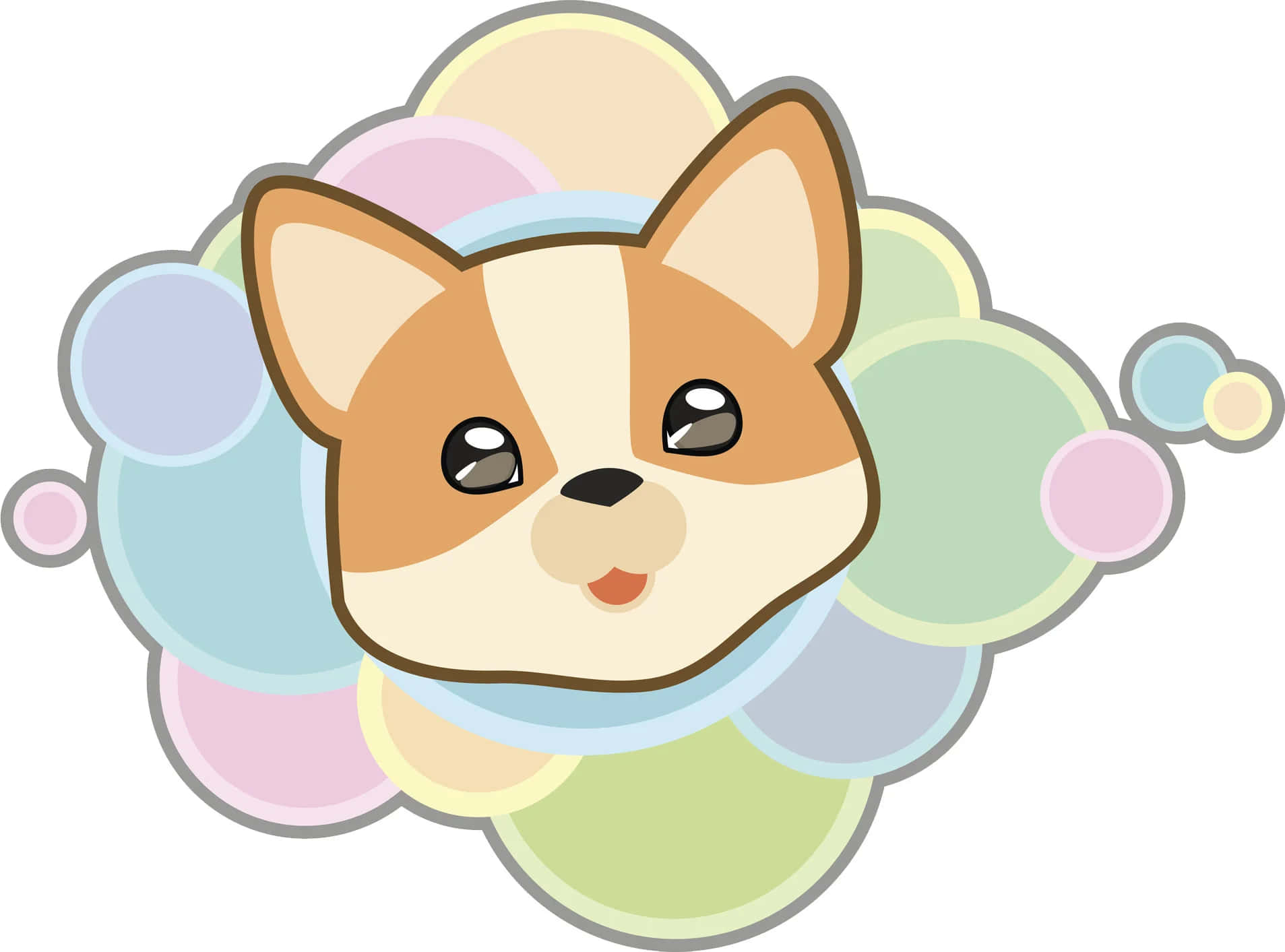 kawaii dog, corgi puppy, big eyes, HD Desktop Wallpaper