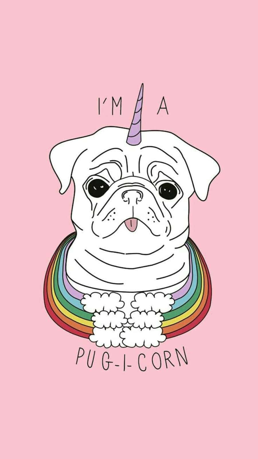 kawaii dog, purple unicorn horn, rainbow collar, HD Phone Wallpaper