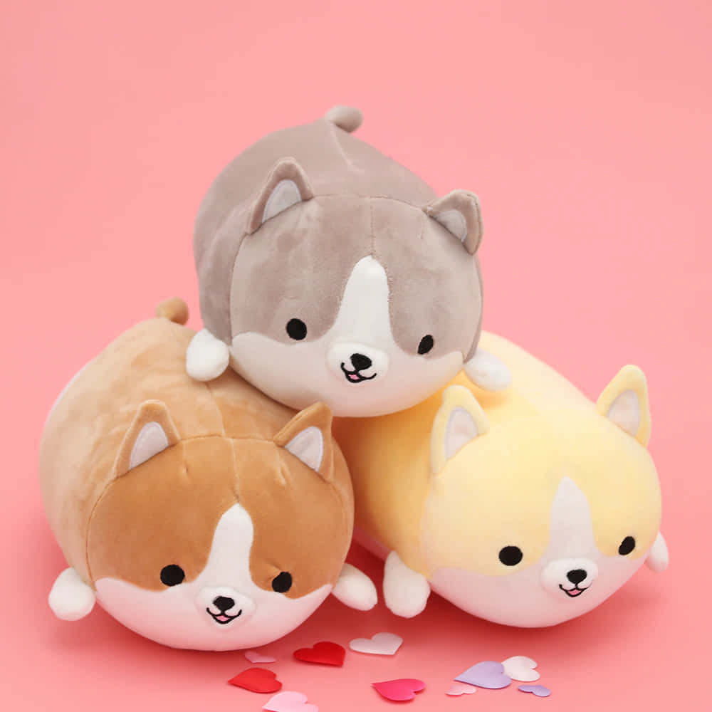 kawaii dog, corgi, gray brown, SD Desktop Wallpaper