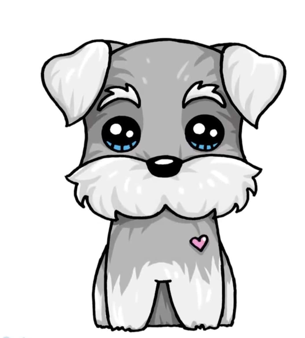 kawaii dog, schnauzer, big blue eyes, SD Phone Wallpaper