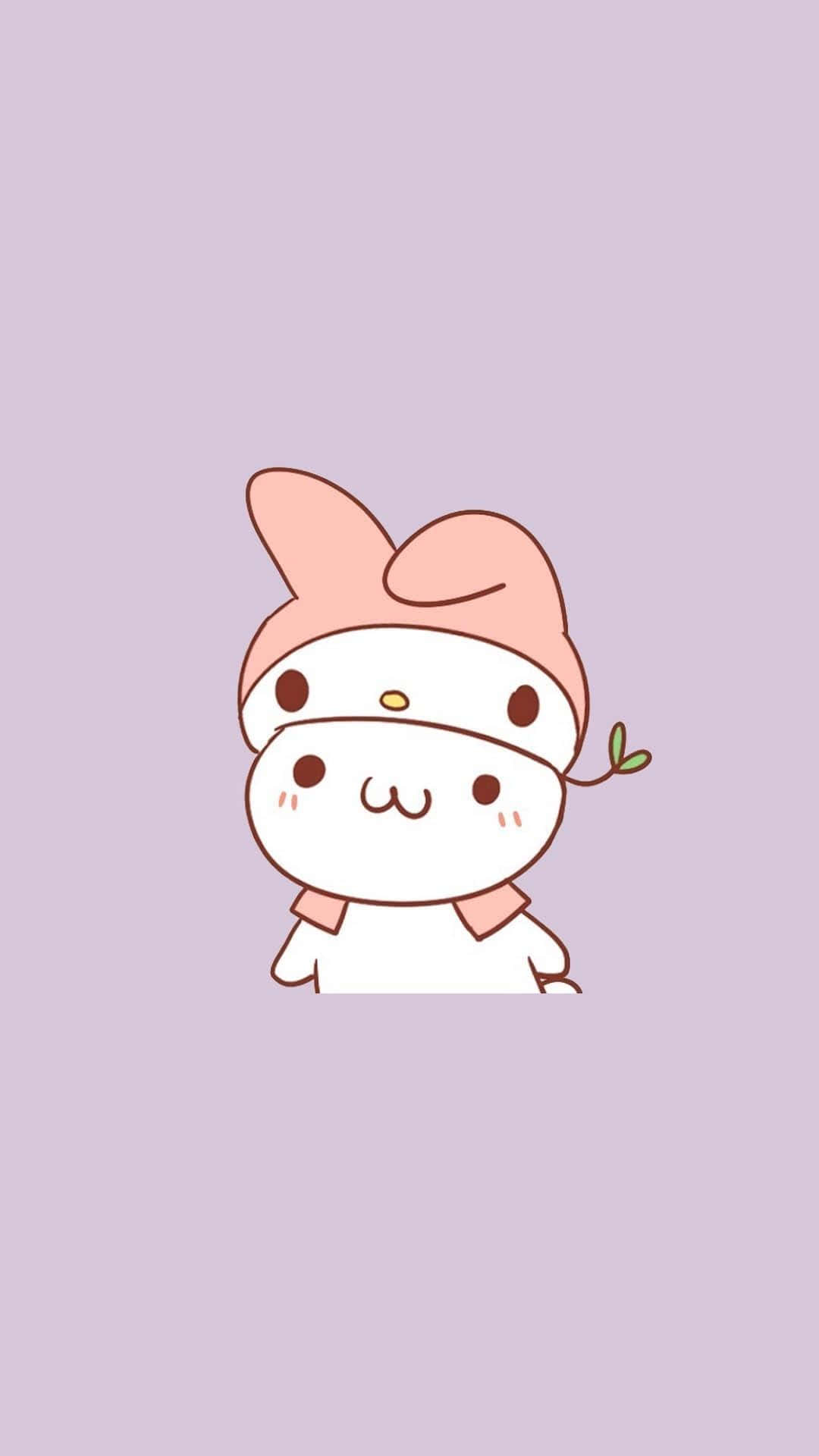 kawaii dog, pink bunny hat, leaf peeking from its ear, Full HD Phone Wallpaper