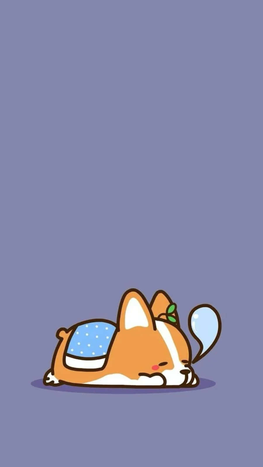 kawaii dog, corgi, blue polka dot hat, HD Phone Wallpaper