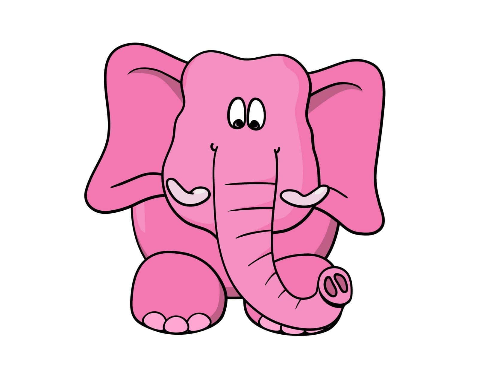 kawaii elephant, pink elephant, big ears, HD Desktop Wallpaper