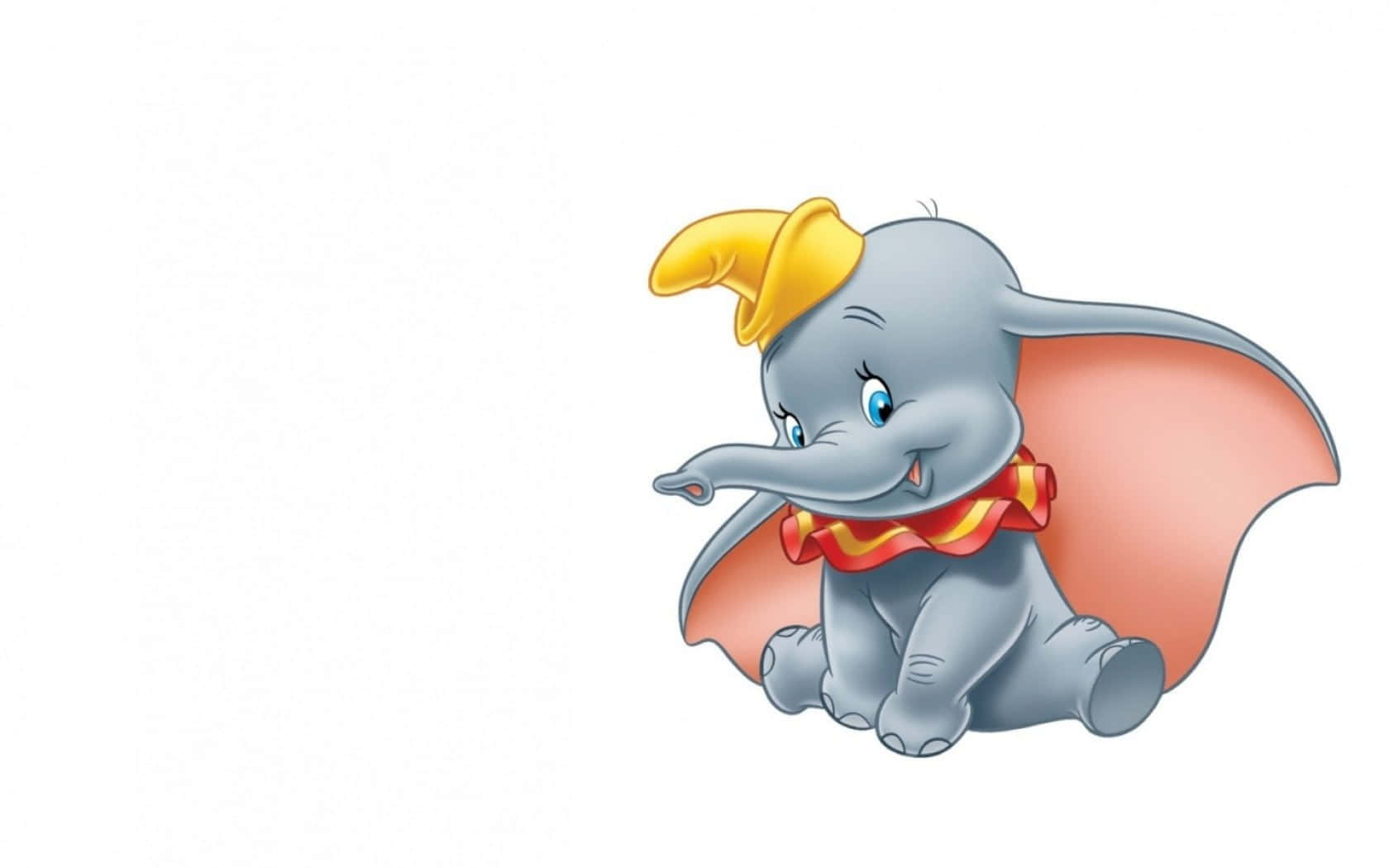 kawaii elephant, yellow hat, red cape, HD Desktop Wallpaper