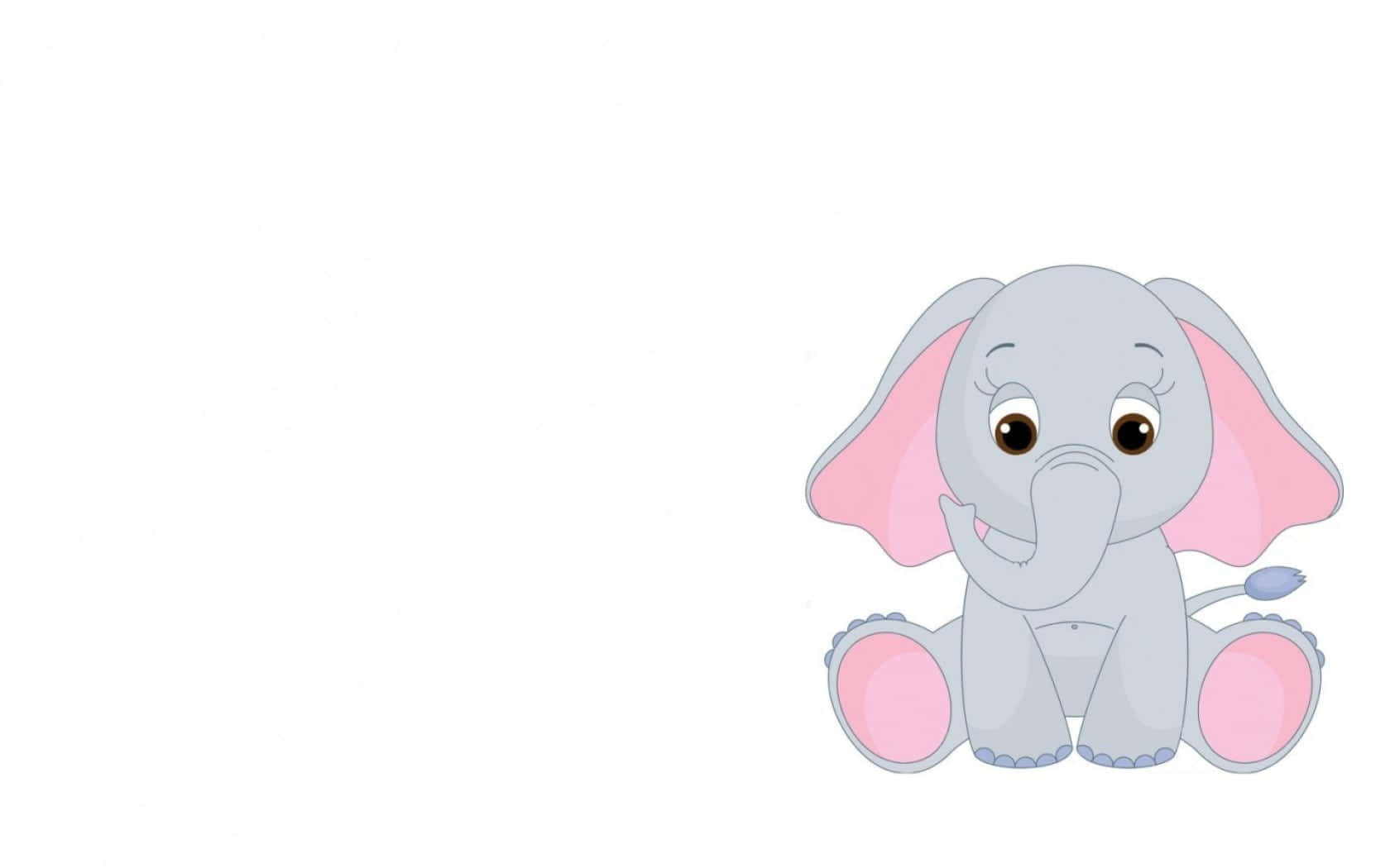 kawaii elephant, pink ears, pink feet, HD Desktop Wallpaper