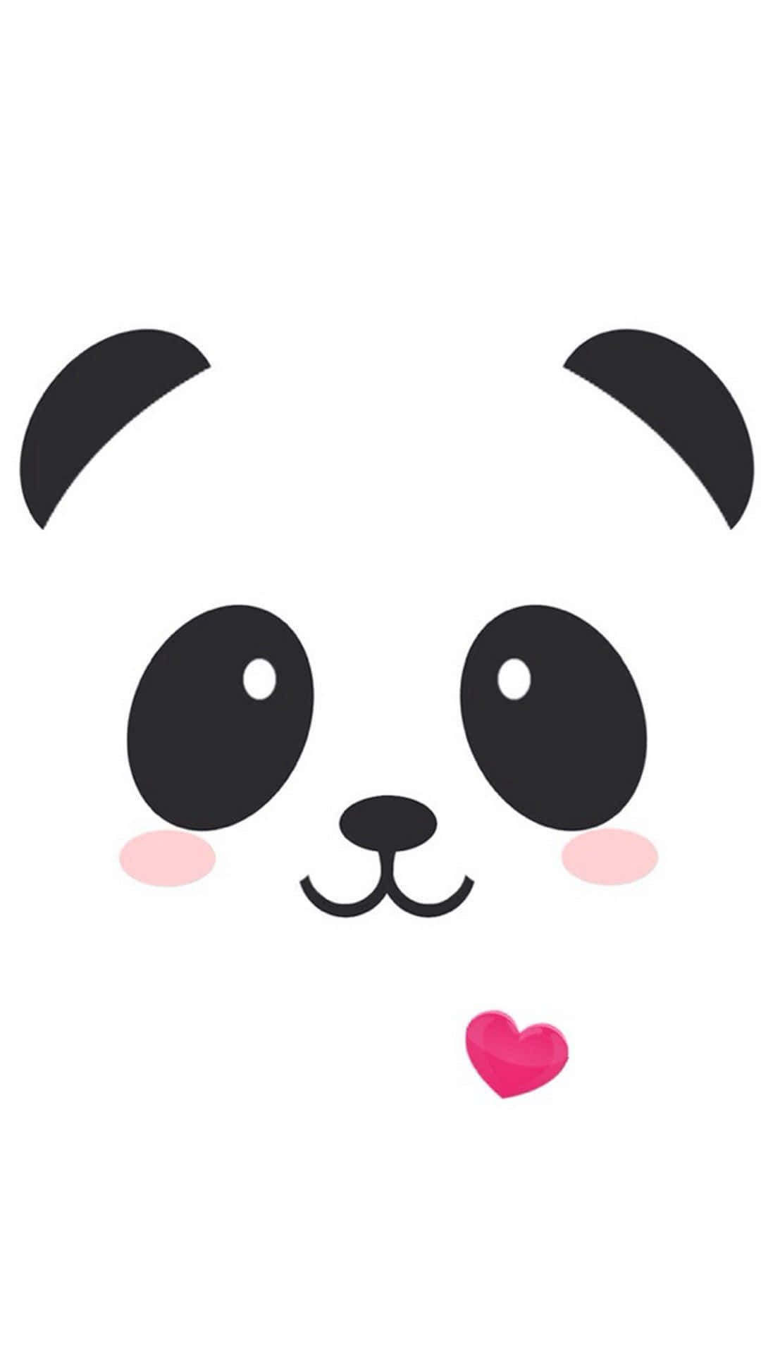 Kawaii Emoticon, cartoon panda face, big black eyes, Full HD Phone Wallpaper