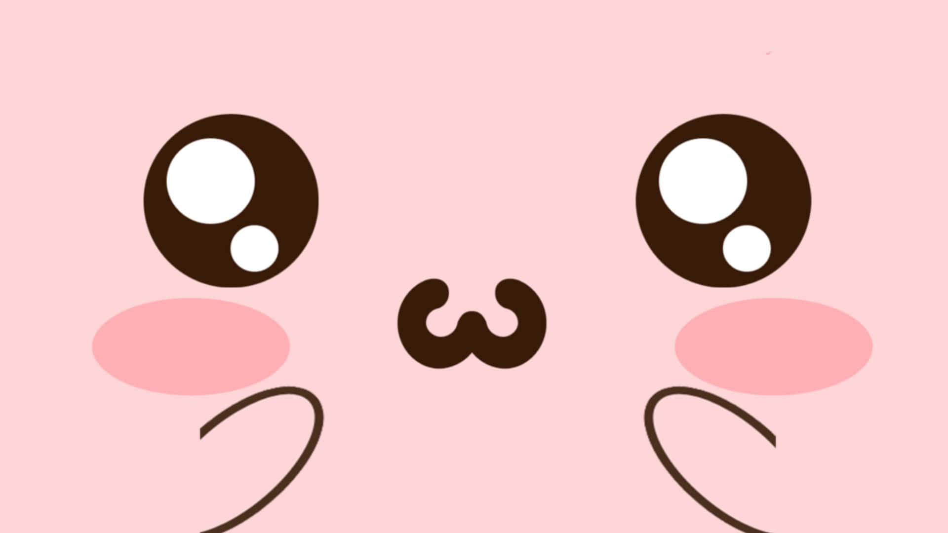 Kawaii Emoticon, big round eyes, pink cheeks, Full HD Desktop Wallpaper