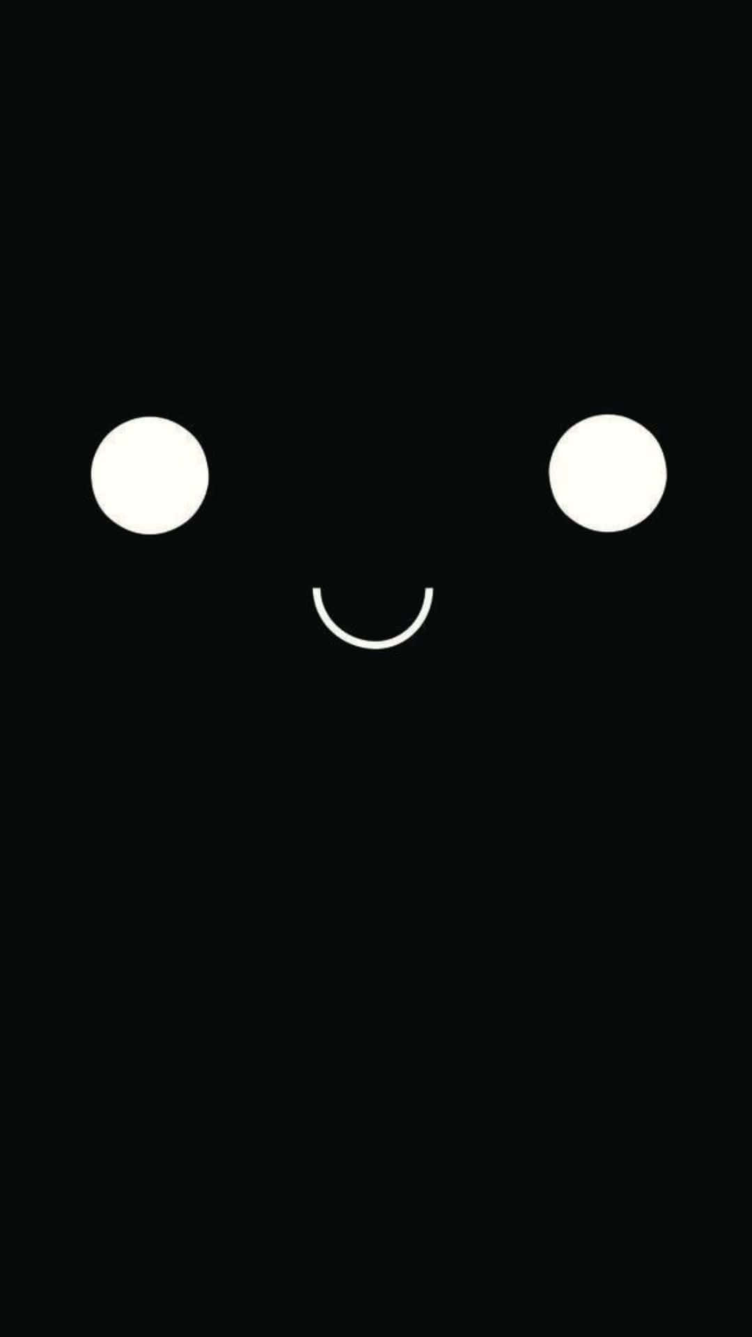 kawaii emoticon, white smiley face, two dots for eyes, Full HD Phone Wallpaper