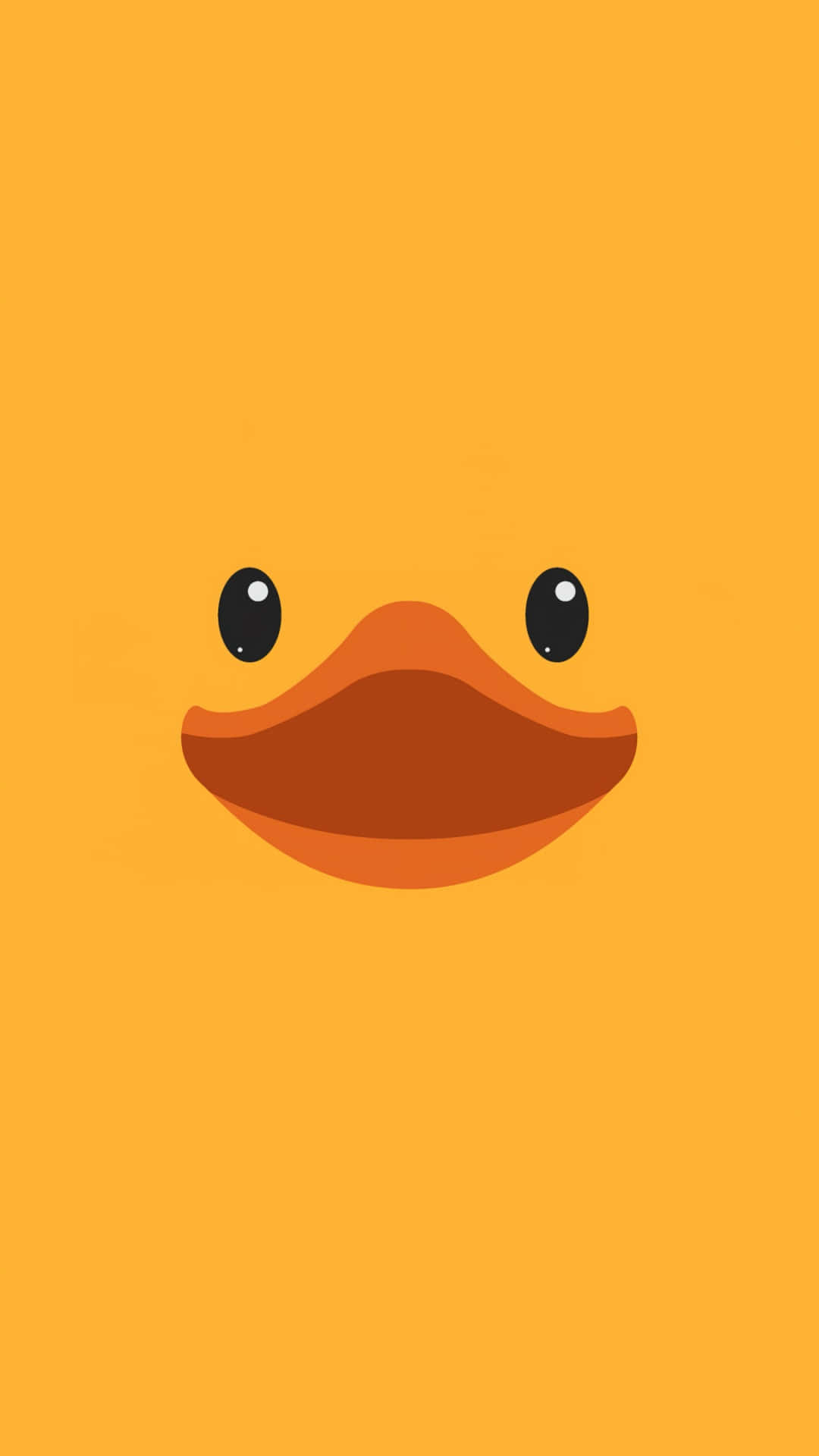 Kawaii Emoticon, minimalist cartoon duck face, black eyes, Full HD Phone Wallpaper
