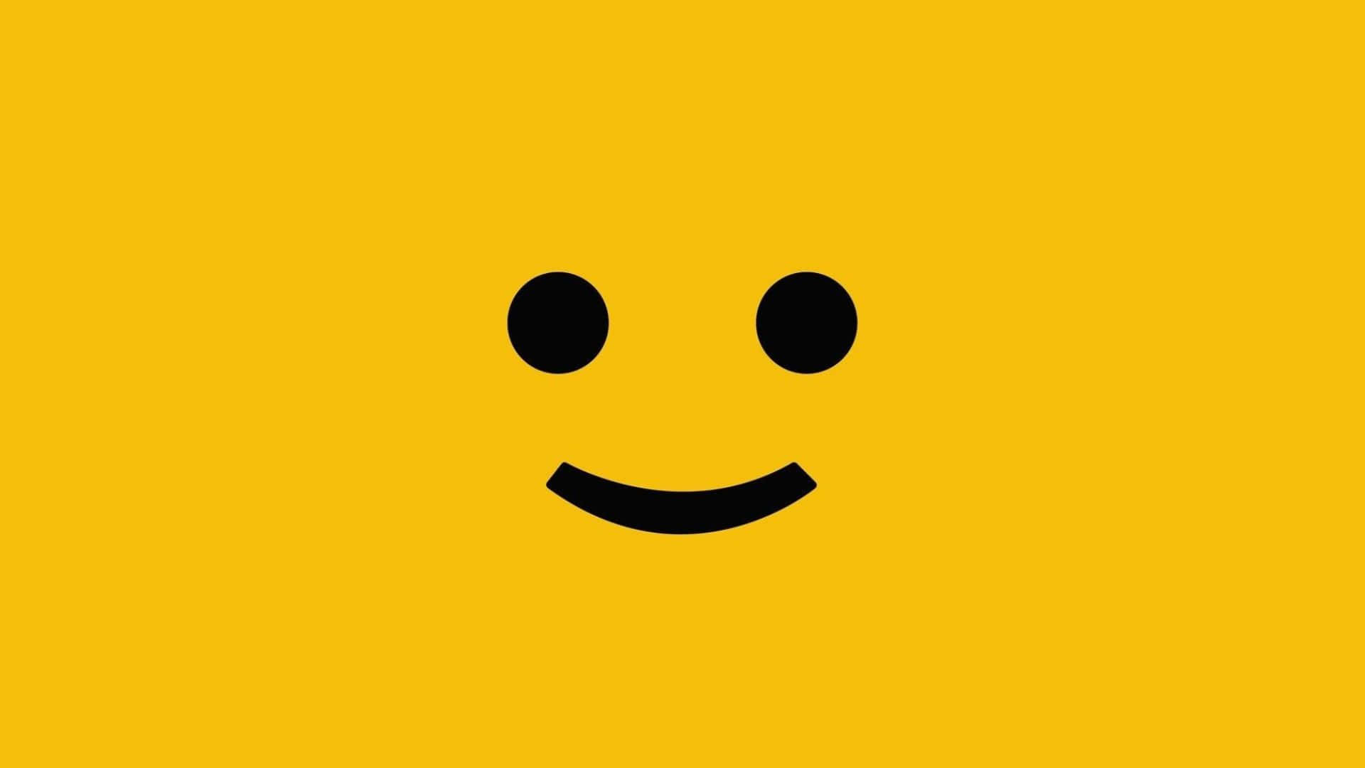 Kawaii Emoticon, black smiley face, two dots for eyes, Full HD Desktop Wallpaper