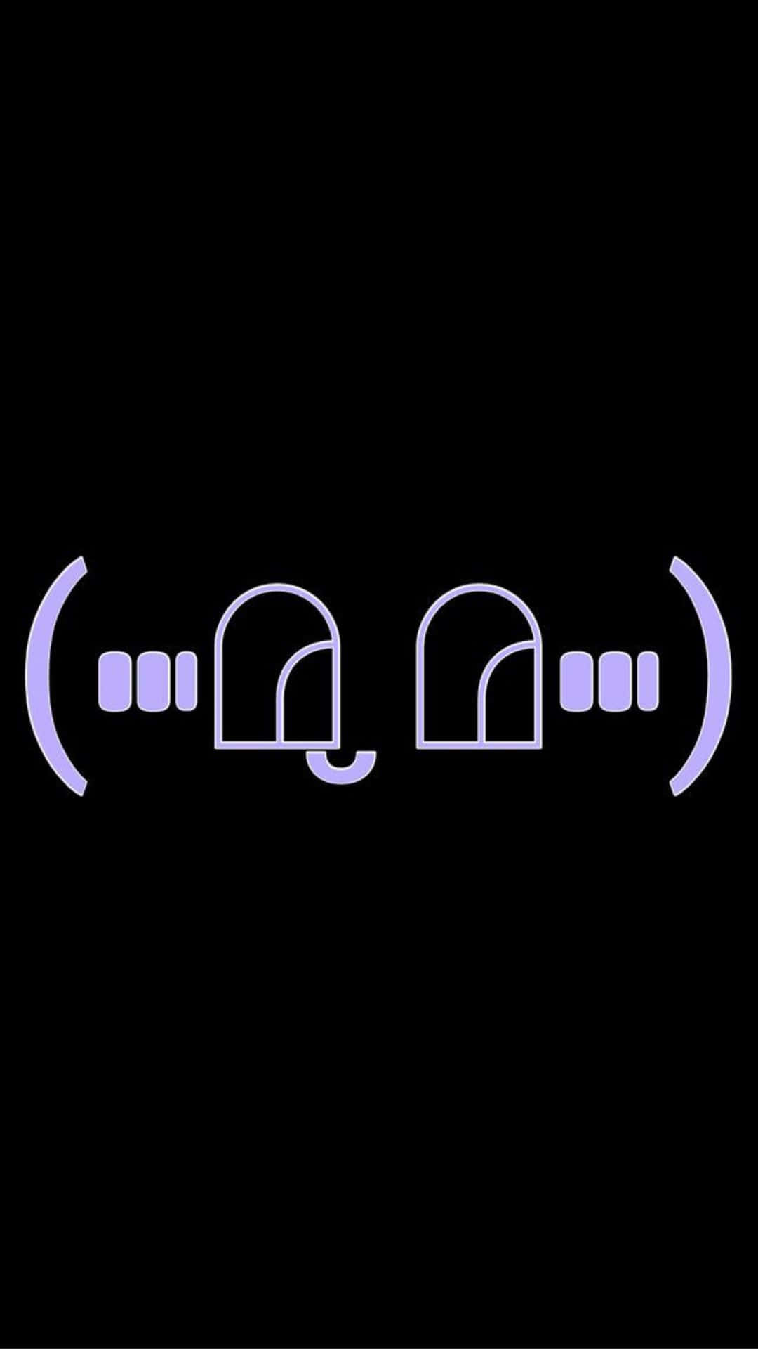 Kawaii Emoticon, purple glowing abstract symbols, parentheses, Full HD Phone Wallpaper