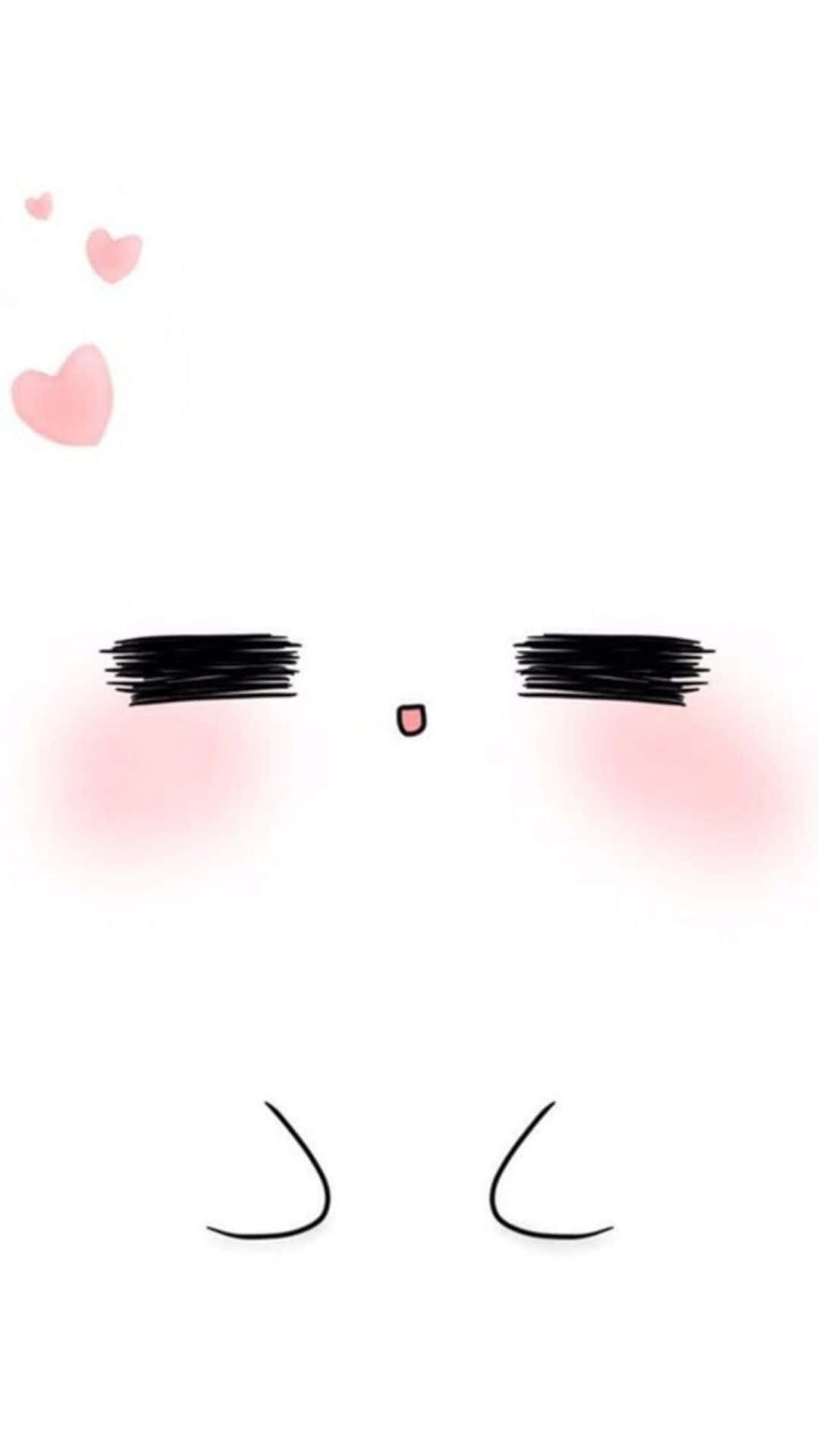 kawaii emoticon, minimalist cartoon face, closed eyes, Full HD Phone Wallpaper