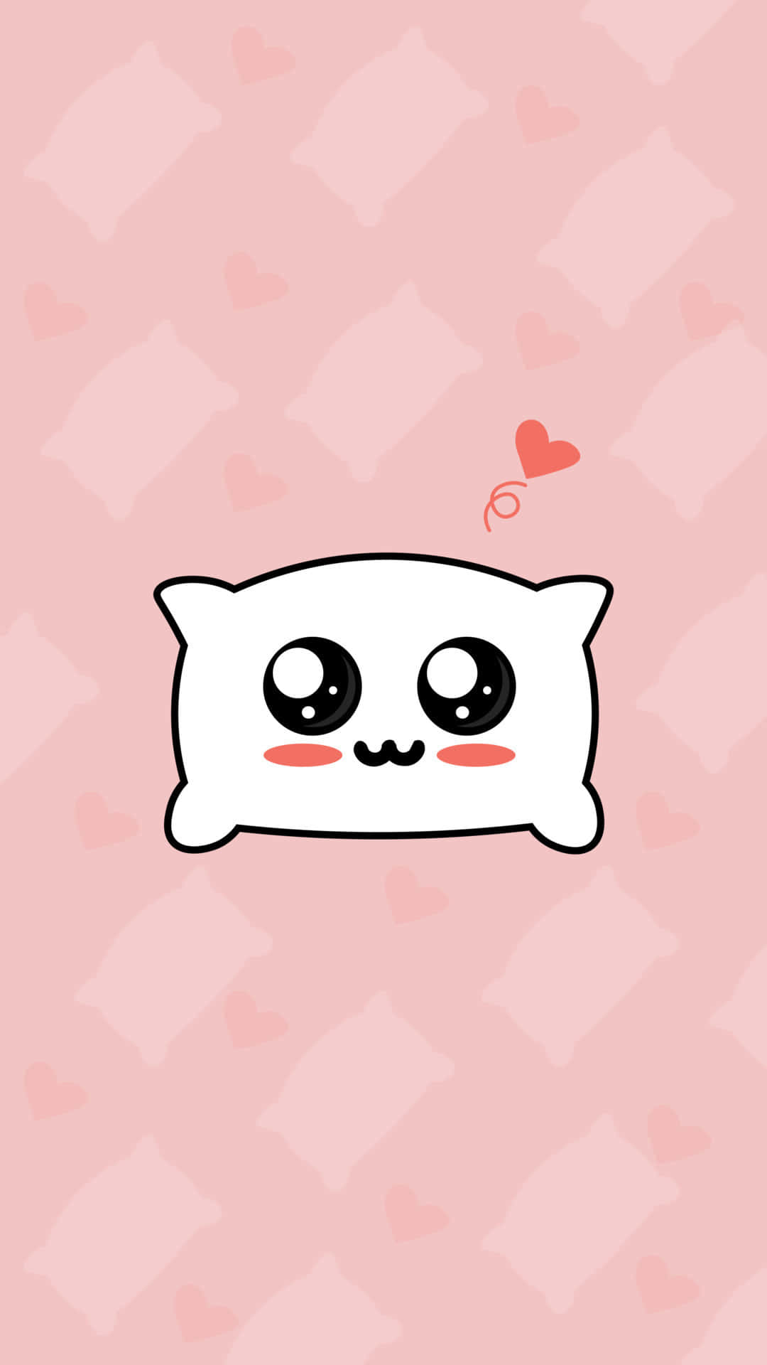 Kawaii Emoticon, white pillow character, big eyes, Full HD Phone Wallpaper