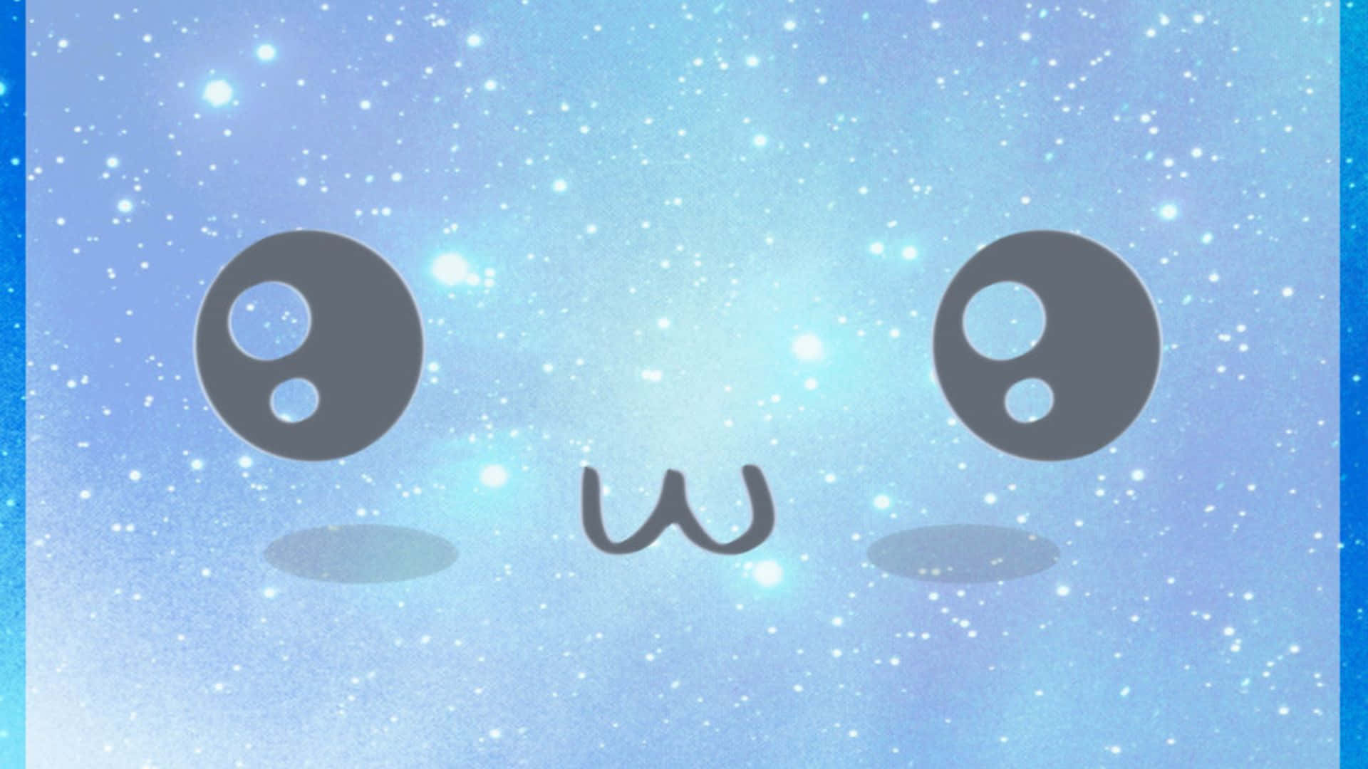 Kawaii Emoticon, big eyes, w shape mouth, Full HD Desktop Wallpaper