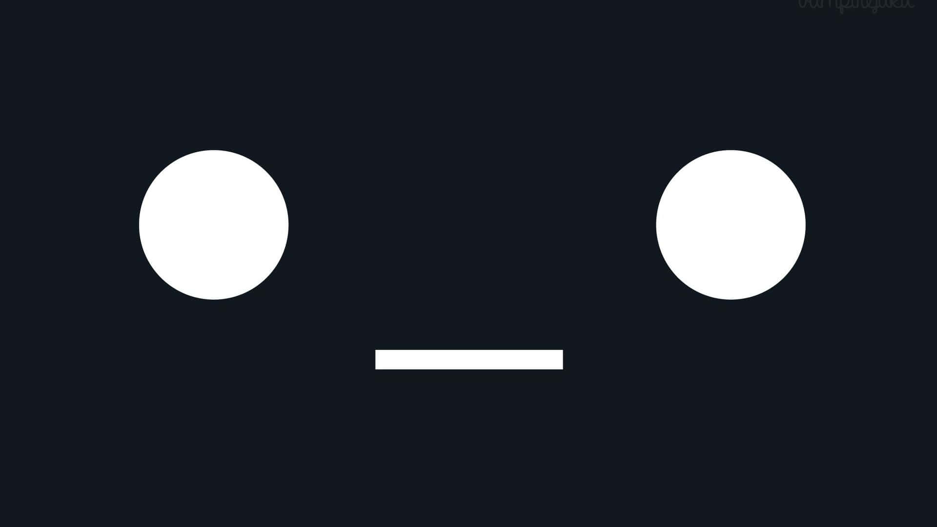 Kawaii Emoticon, minimalist white face, two circles for eyes, Full HD Desktop Wallpaper