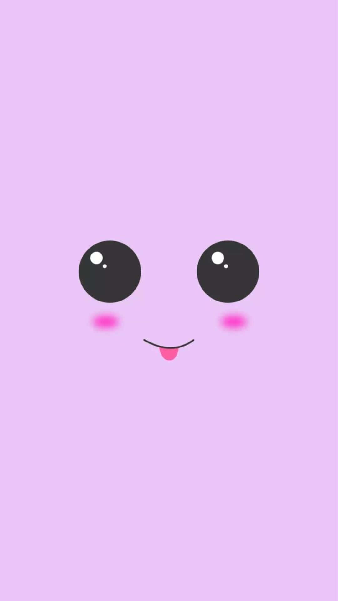 kawaii emoticon, big black eyes, pink cheeks, Full HD Phone Wallpaper