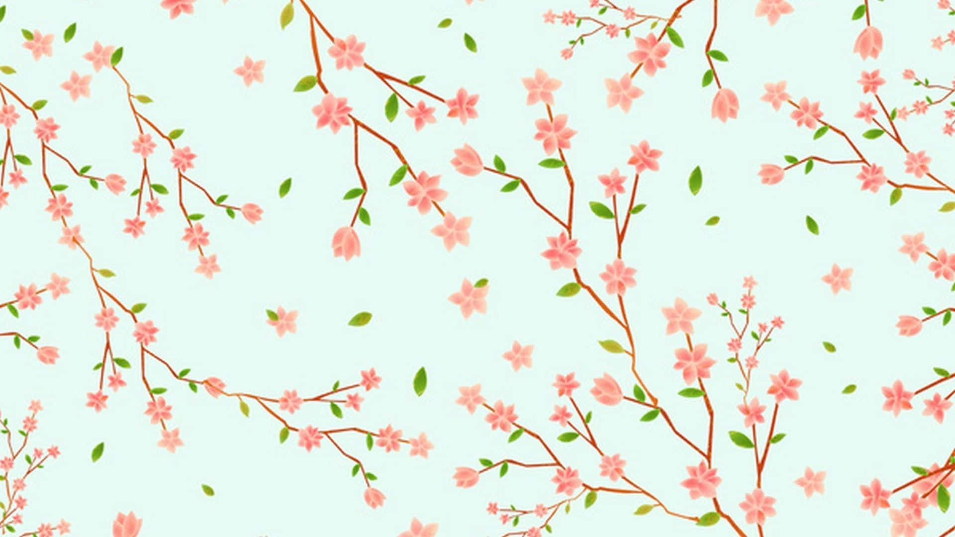 Kawaii Flower, pastel wonderland, pink cherry blossoms, Full HD Desktop Wallpaper