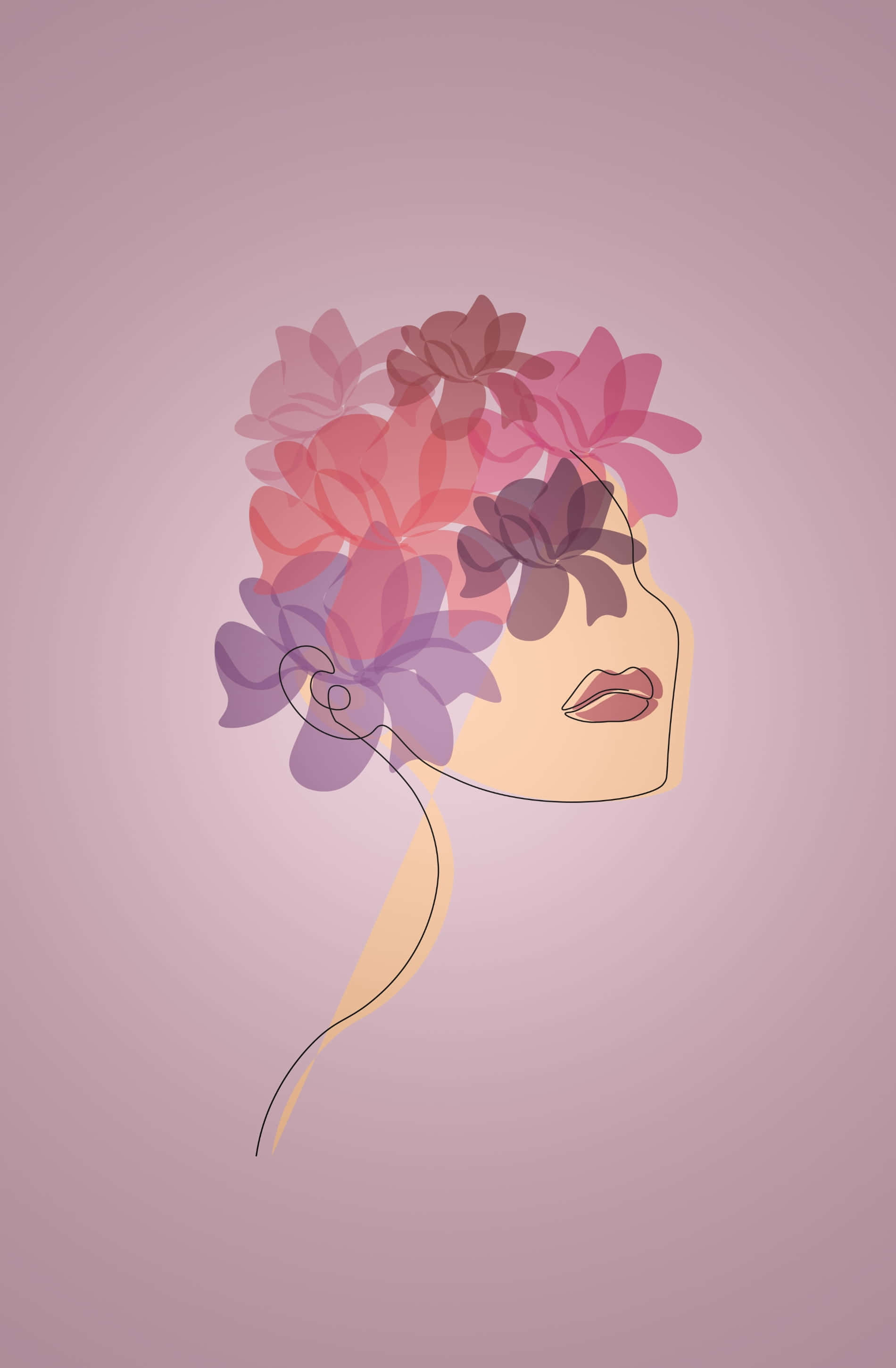 kawaii flower, vibrant pink, purple flowers, 2K Phone Wallpaper