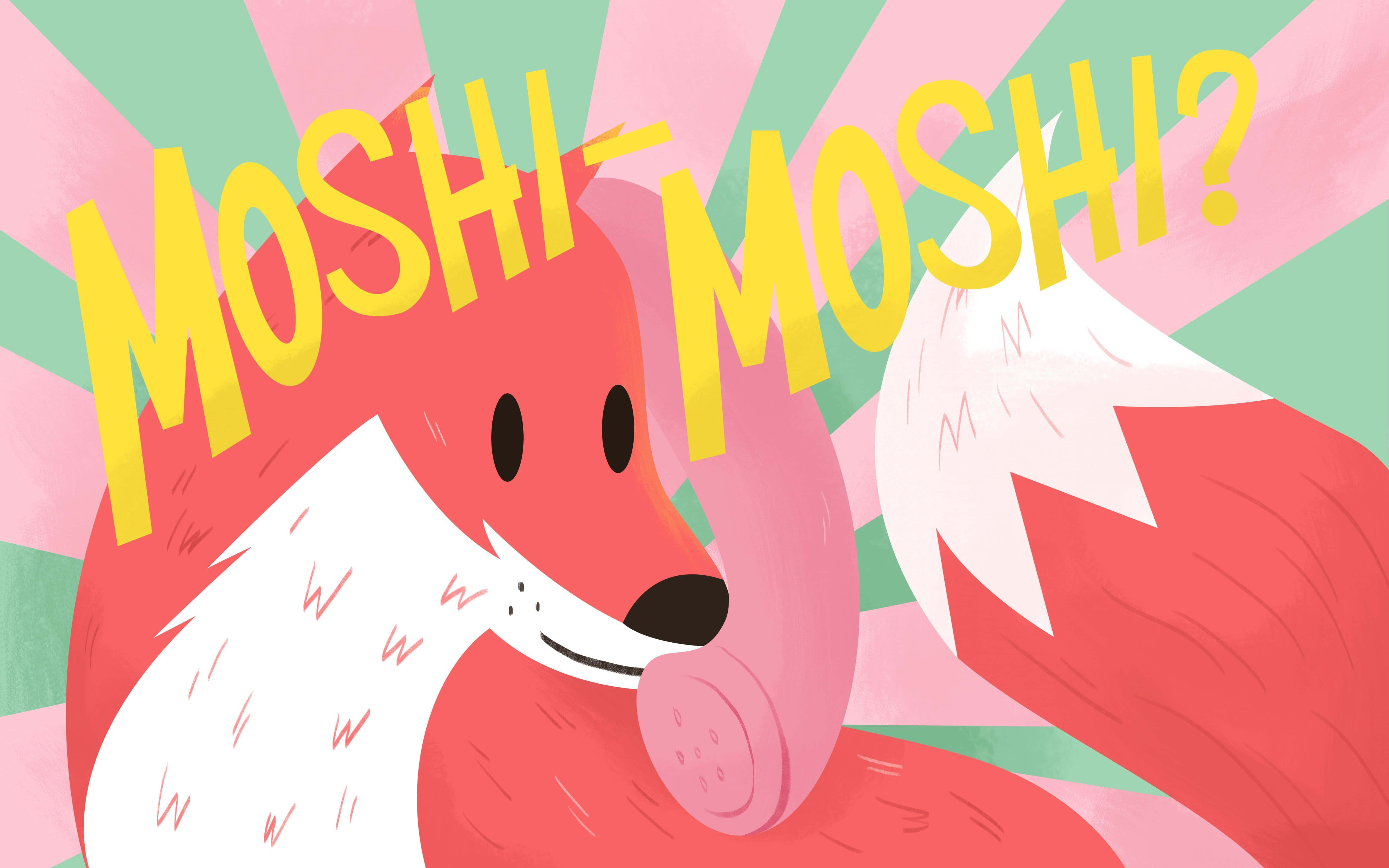 kawaii fox, pink fox, white markings, 5K Desktop Wallpaper