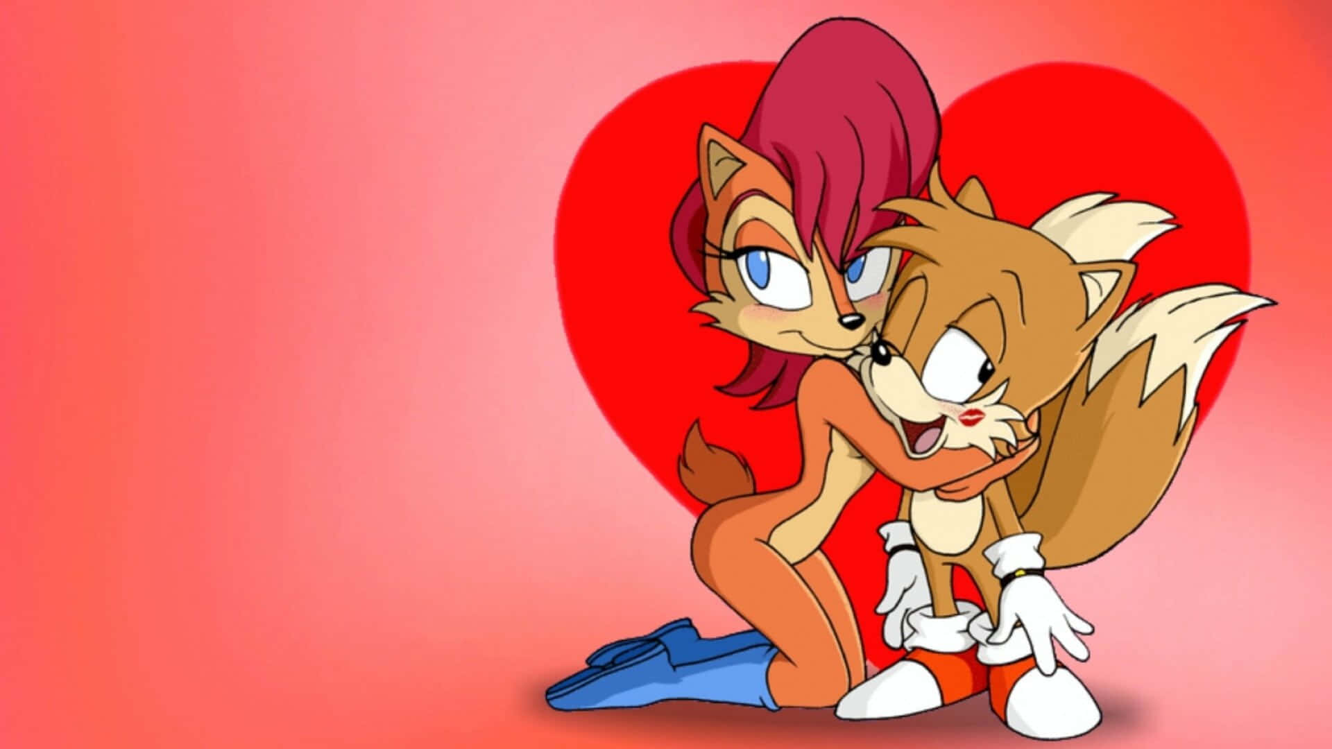 kawaii fox, red-haired fox girl, two-tailed fox, Full HD Desktop Wallpaper