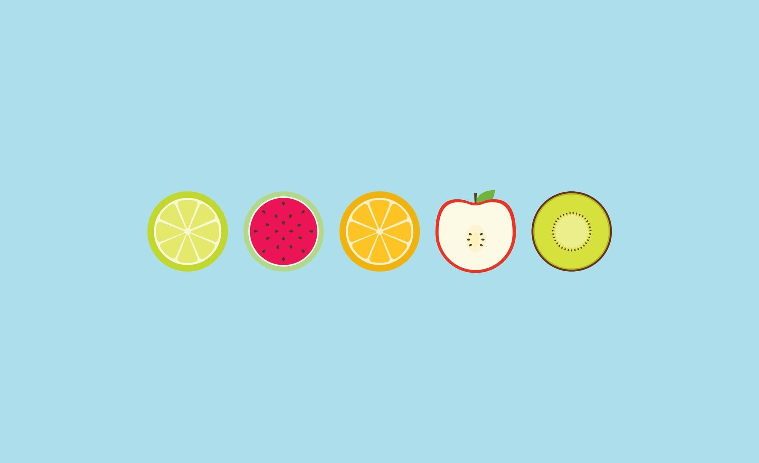 kawaii fruit, lime, watermelon, 2K Desktop Wallpaper