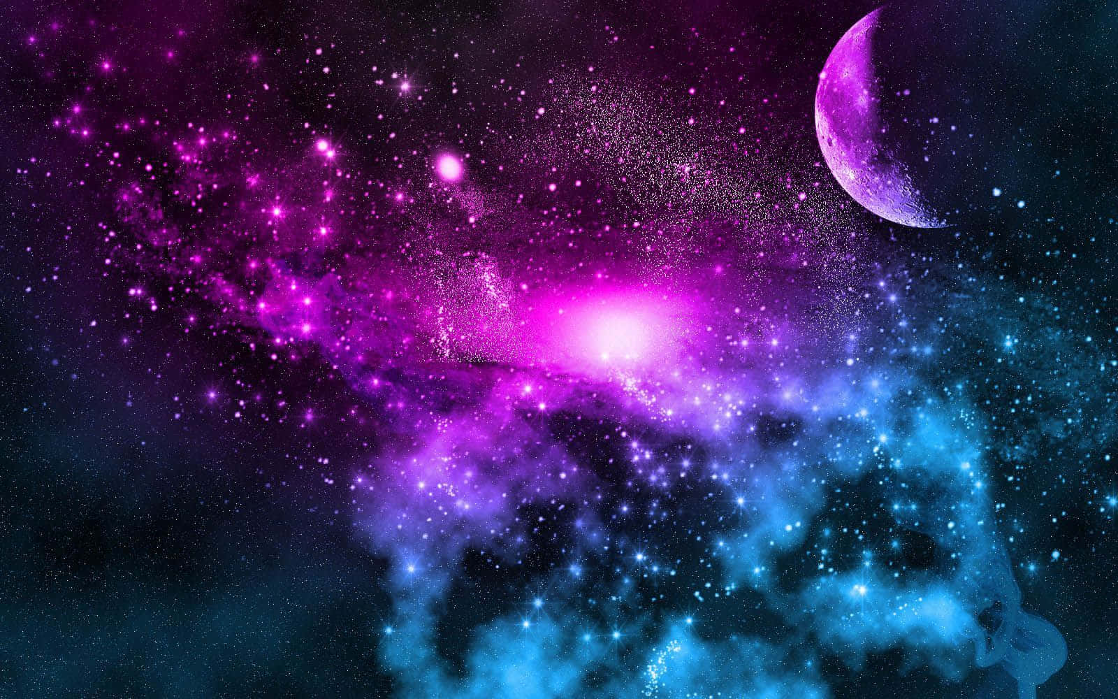 kawaii galaxy, cosmic nebula, vivid purple, HD Desktop Wallpaper