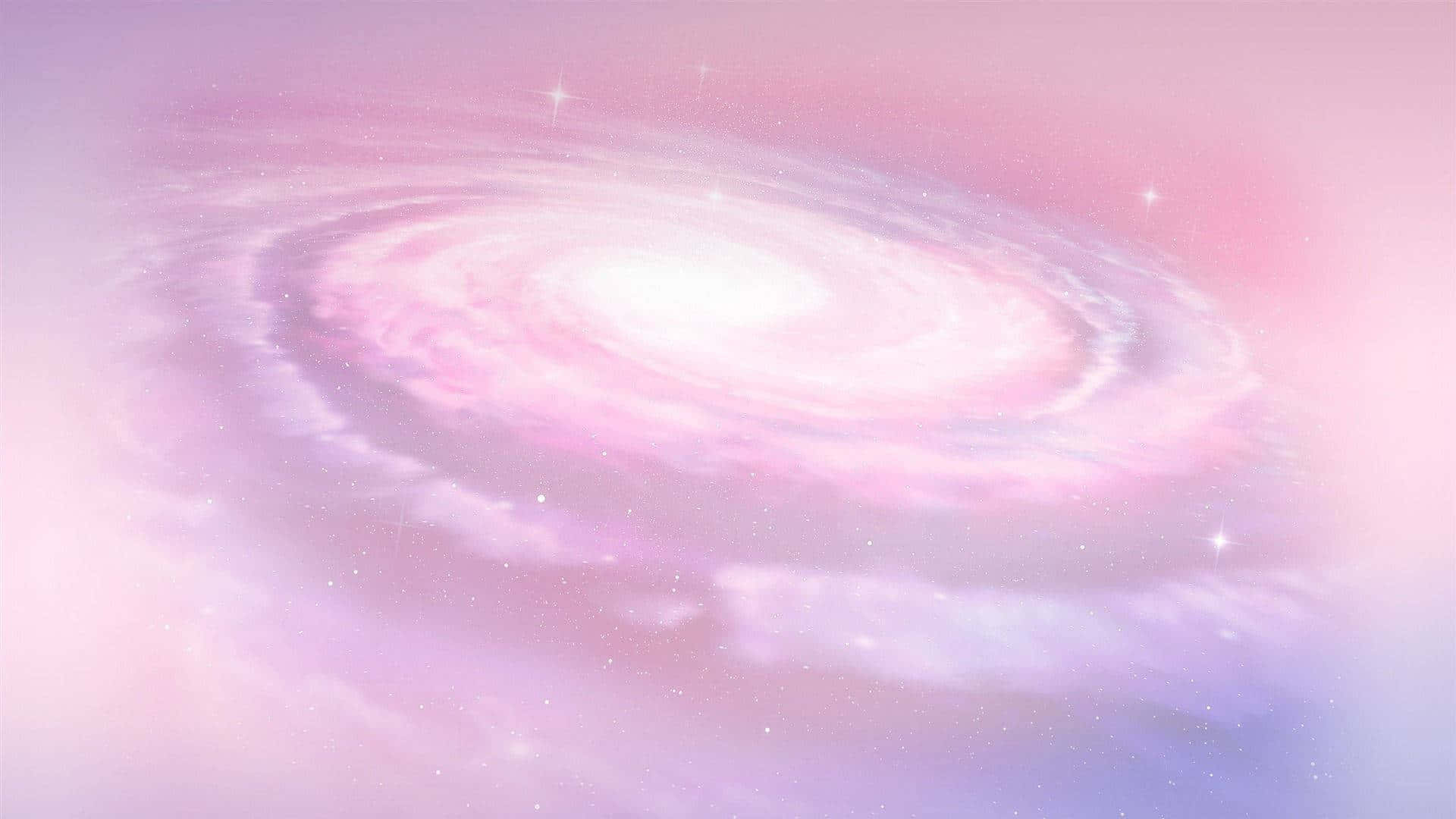 Kawaii Galaxy, pink and purple spiral galaxy, soft stars, Full HD Desktop Wallpaper