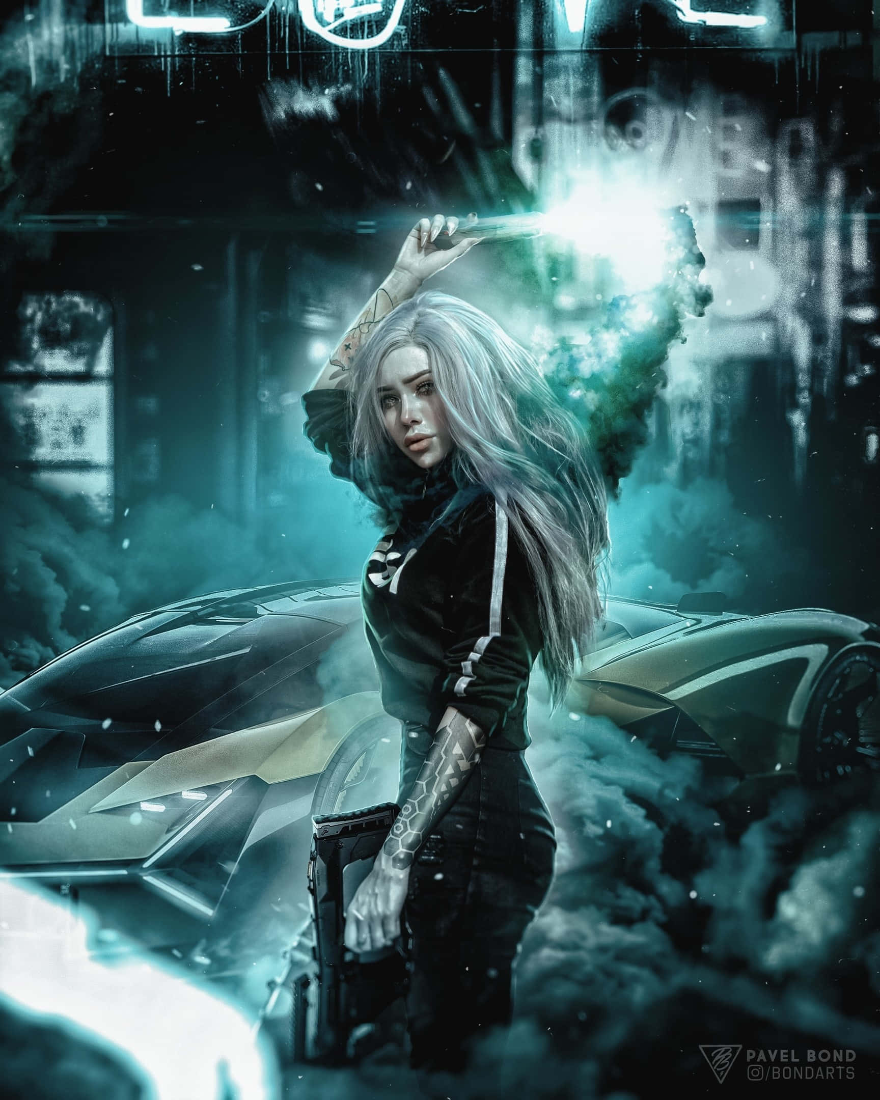 Kawaii Gaming Girl, silver-haired woman, black hoodie, Full HD Phone Wallpaper