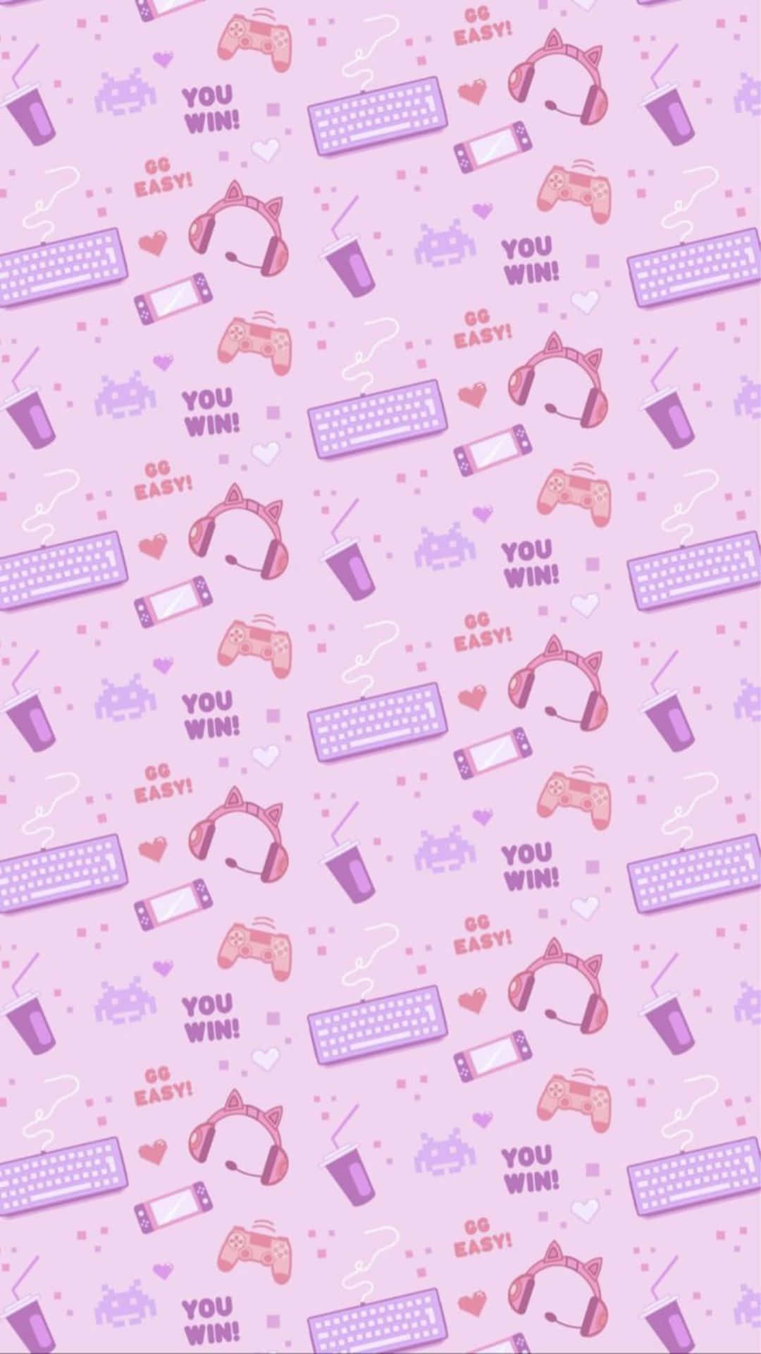 kawaii gaming, pastel pink, keyboards, Full HD Phone Wallpaper