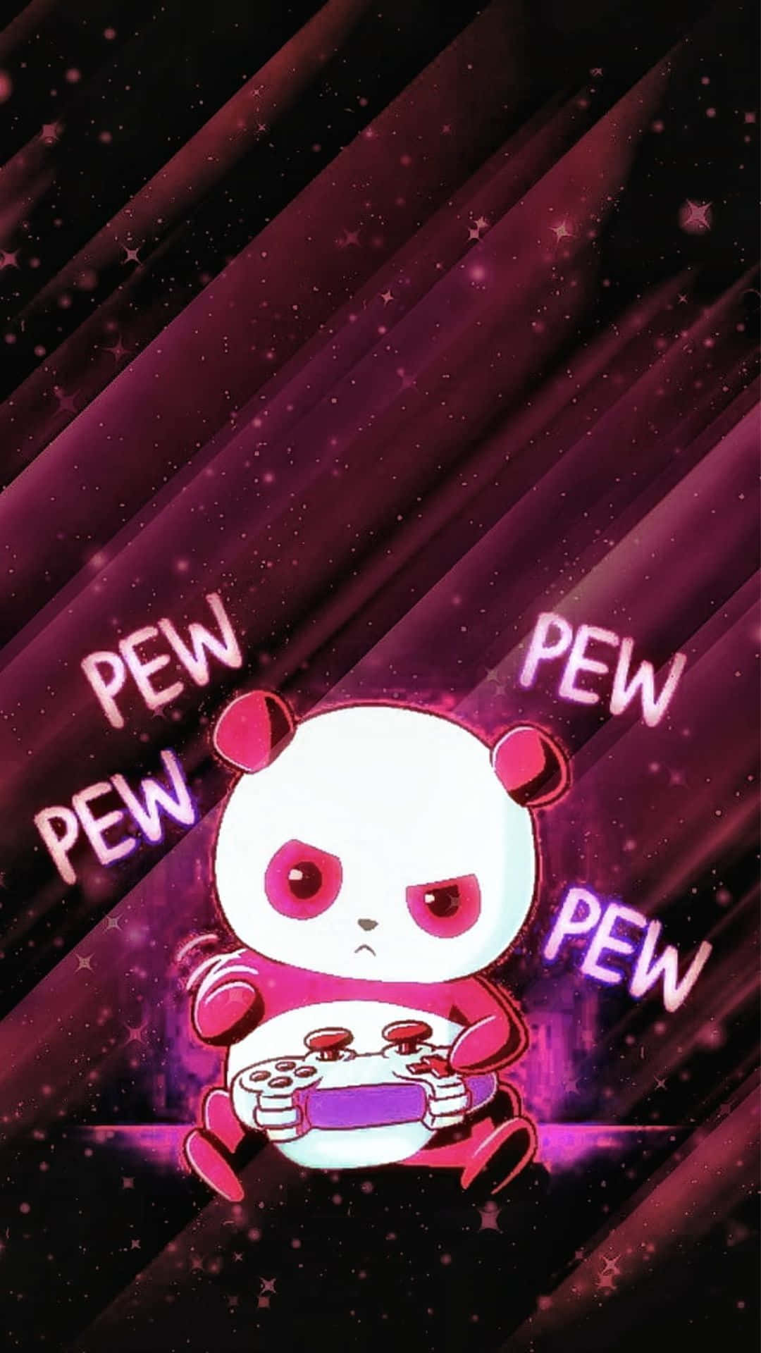 kawaii gaming, cartoon panda, game controller, Full HD Phone Wallpaper